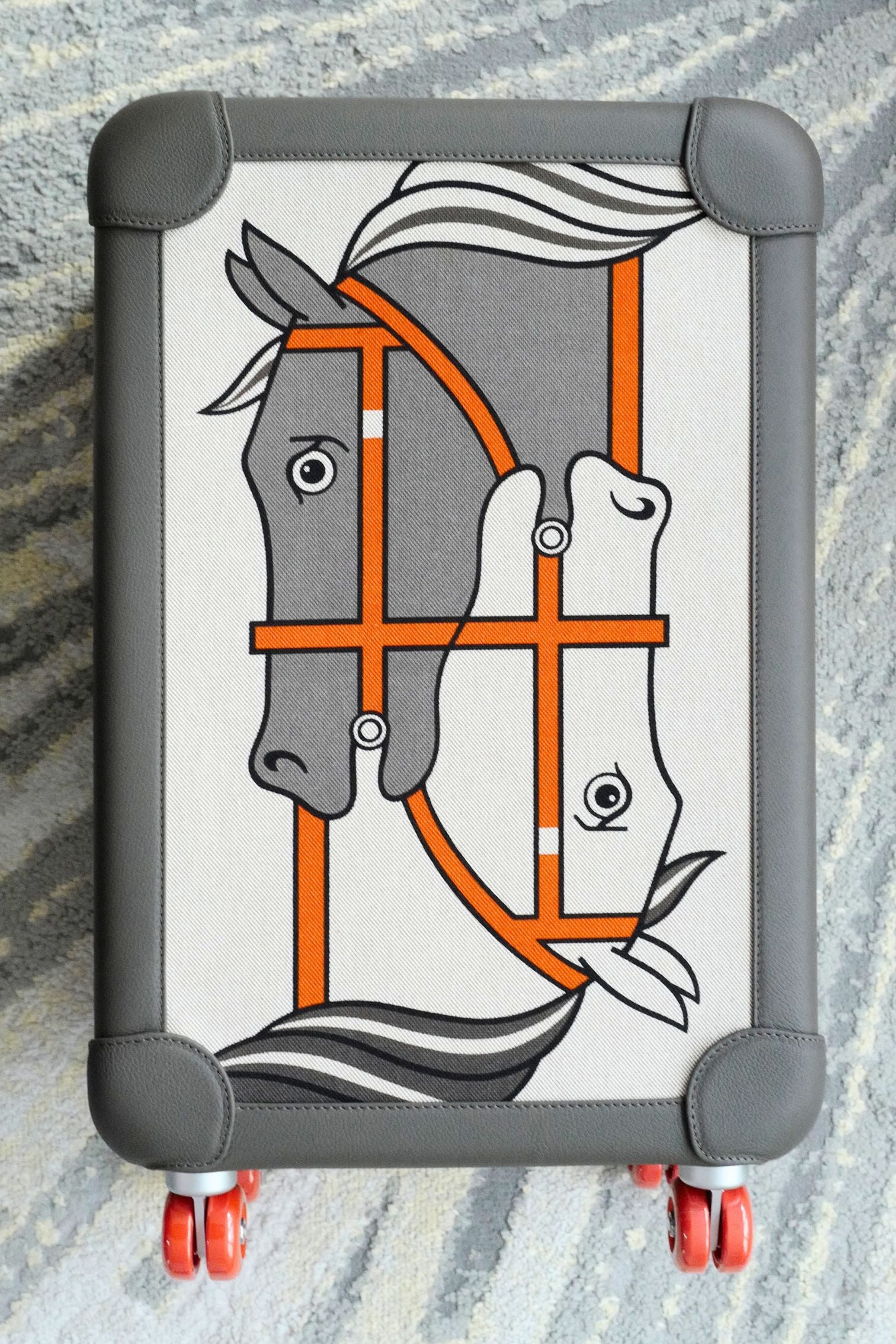 Hermès R.M.S II Cabin Suitcase Toile H Plume Quadrige Étain/Ecru Régate