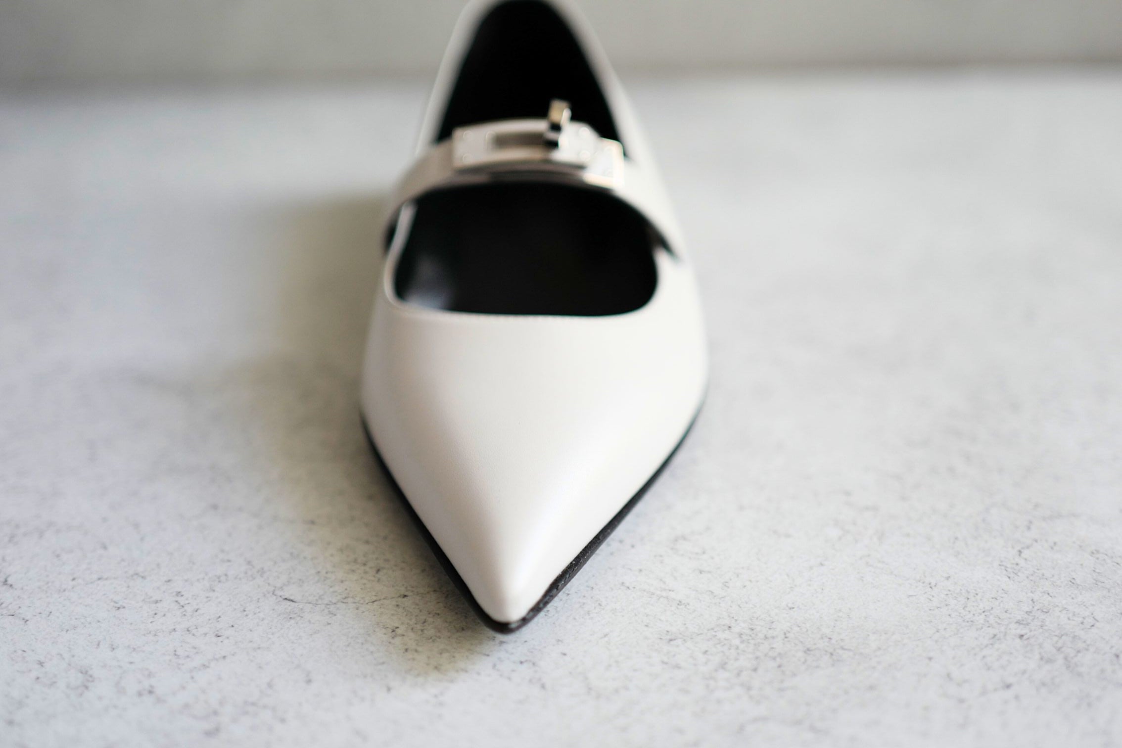 Hermès Kelly Ballet Flats Gris Clair Calfskin Leather Size 38