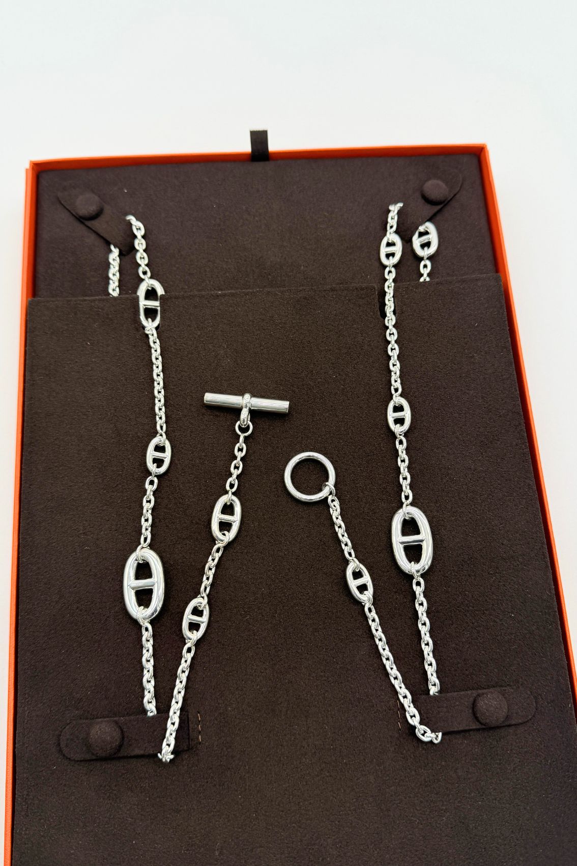 Hermès Farandole Long Necklace 120 Sterling Silver