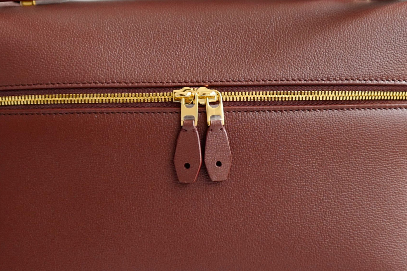 BNIB Loro Piana Extra Bag L27 Smoked Caramel In Grained Calfskin with Gold HW