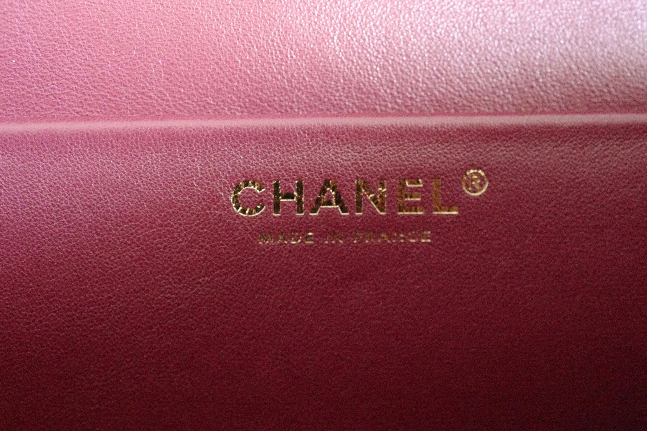 Chanel 26S Matthieu Blazy's Maxi 38 Flapbag Burgundy Grained Calfskin Gold HW