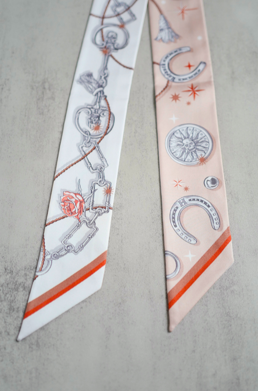 Hermès C’est La Fête Twilly Beige Rose / Caramel / Blanc