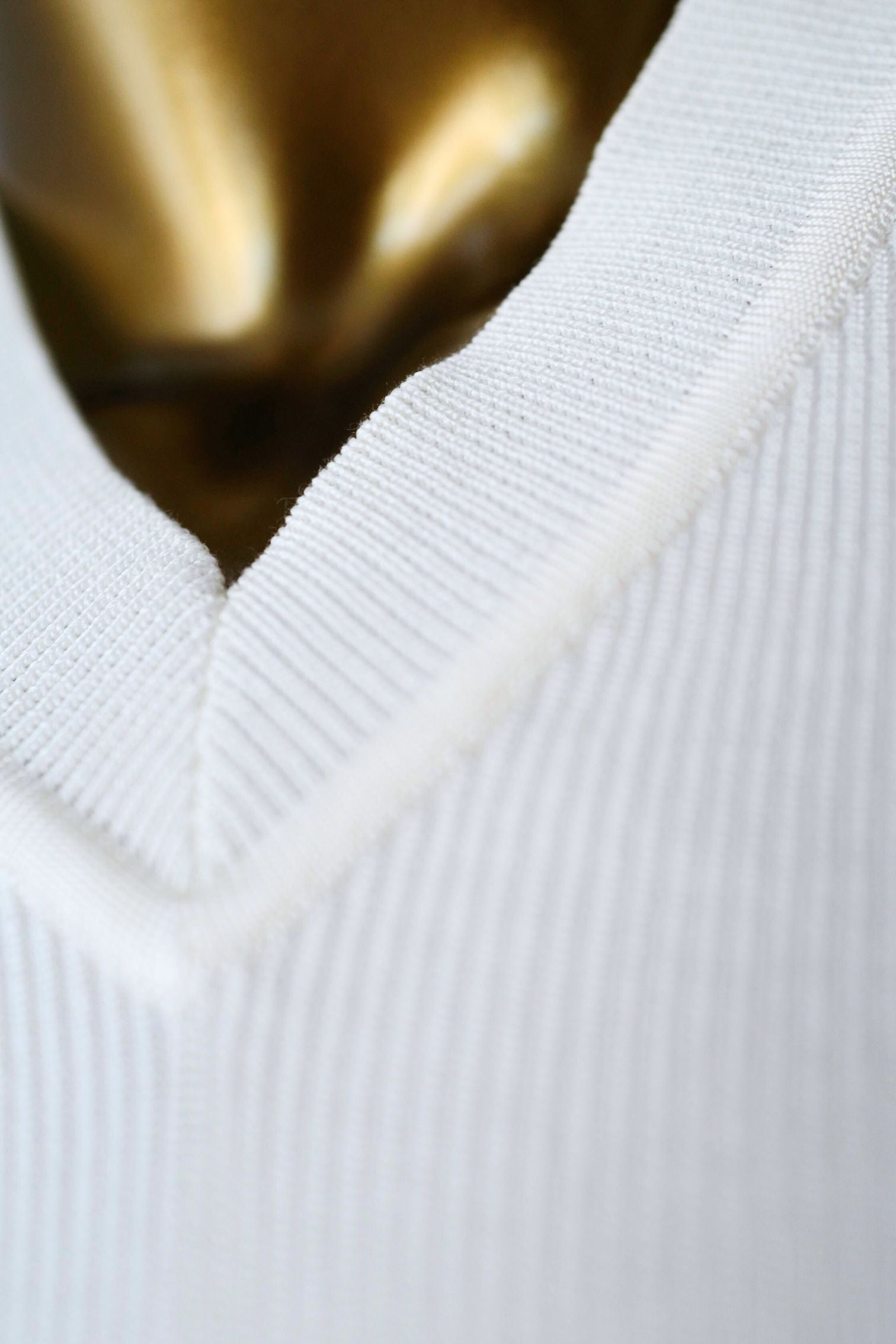 Hermès Long-Sleeve Textured Silk Cotton V-Neck Sweater Blanc Naturel Size 36