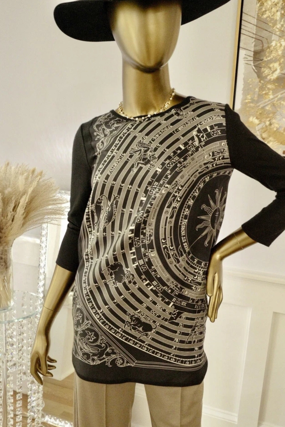 NEW Hermes Dress Shirt Astrologie In Noir (black) Size 34