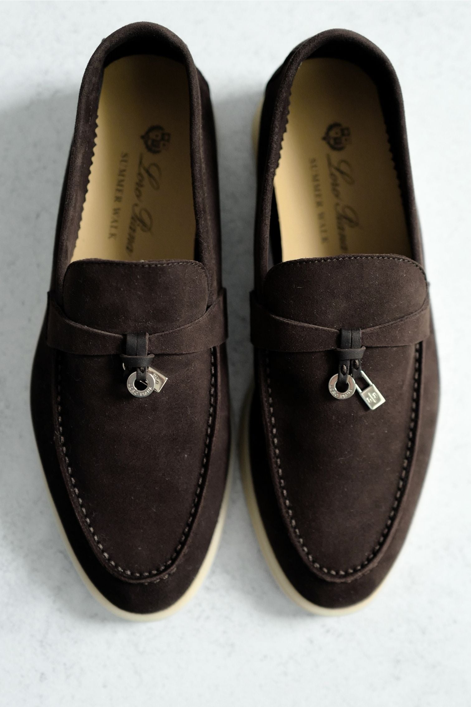 Loro Piana Summer Charms Walk Loafer Chocolate Suede Calfskin Size 37
