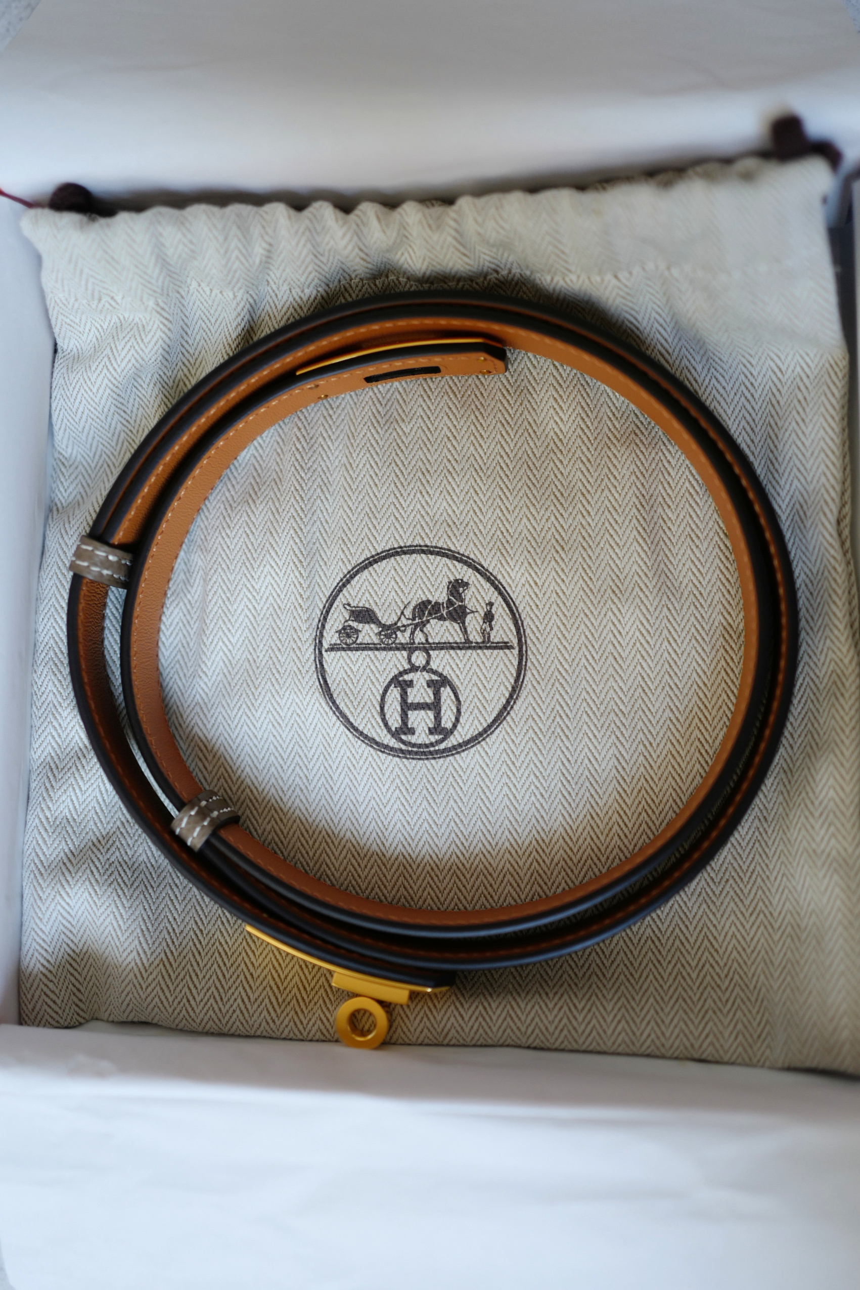 BNIB Hermès Kelly 18 Belt Epsom in Etoupe Gold Hardware 2025