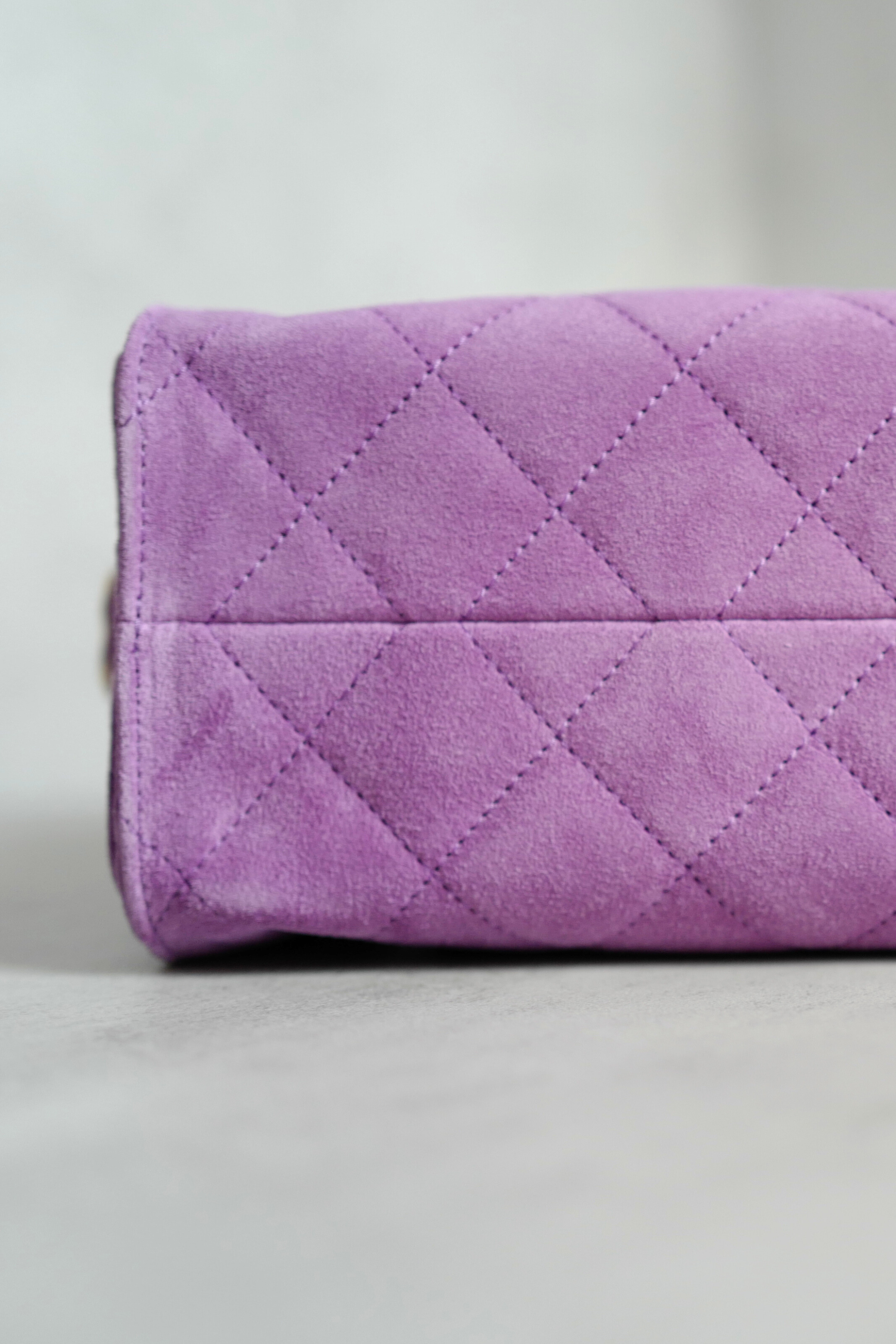BNIB Chanel 26C Mini Hobo Shoulder Bag in Purple Suede with Gold Hardware