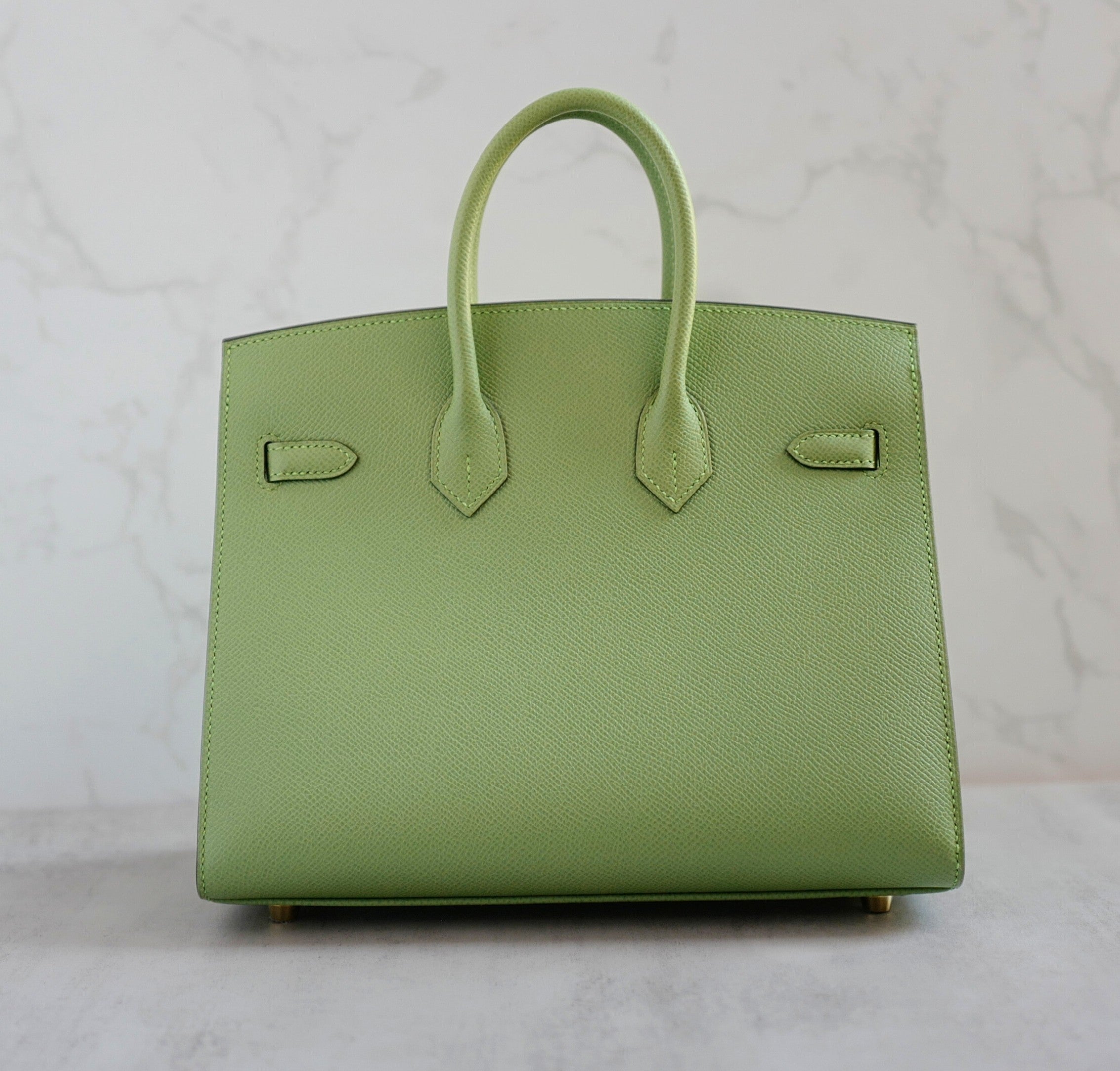 BNIB Hermès Birkin 25 Vert Criquet Epsom Sellier with Gold Hardware