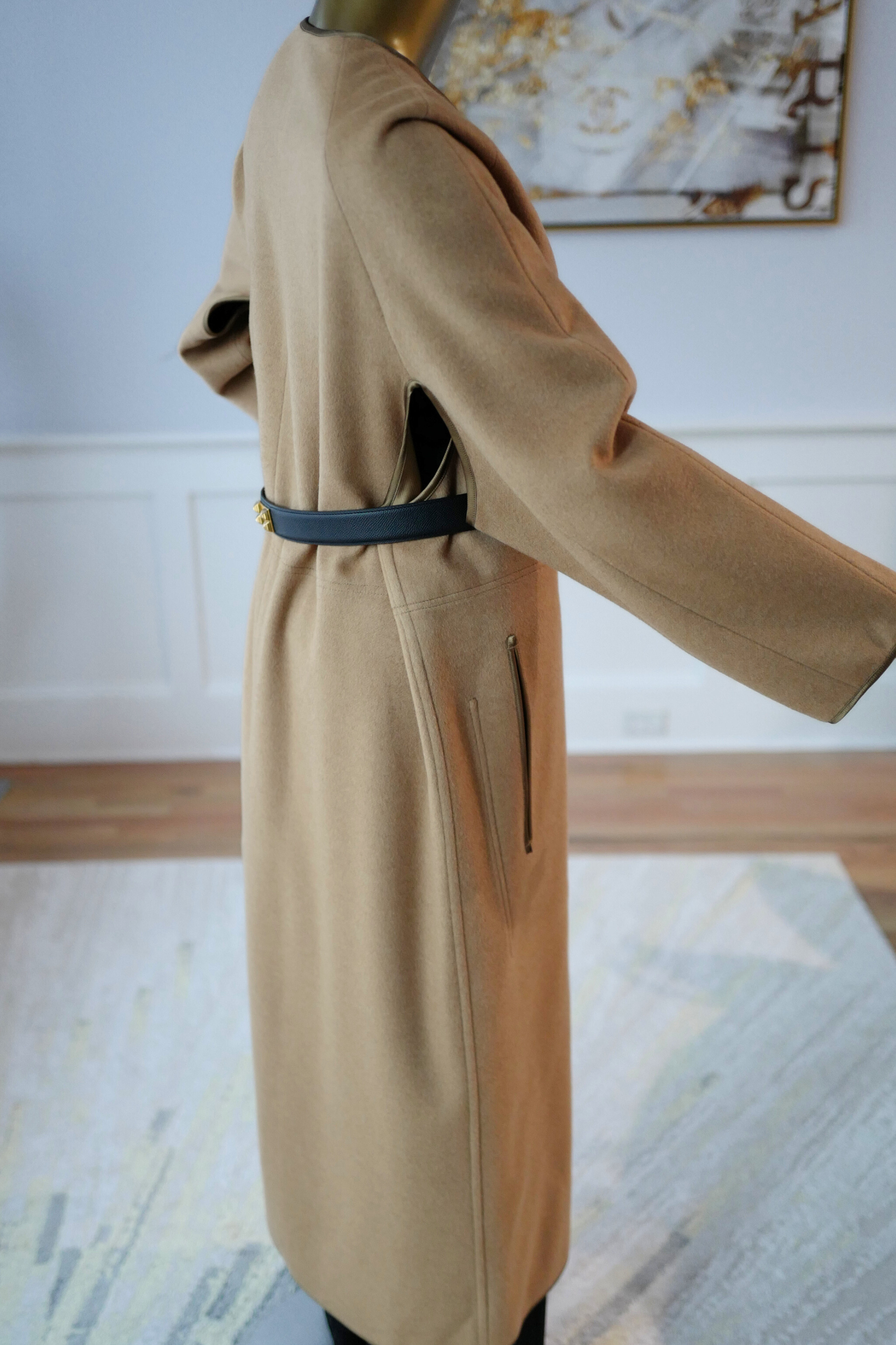 Hermès Women’s Overcoat Size 34 Beige Camel Hair Coat