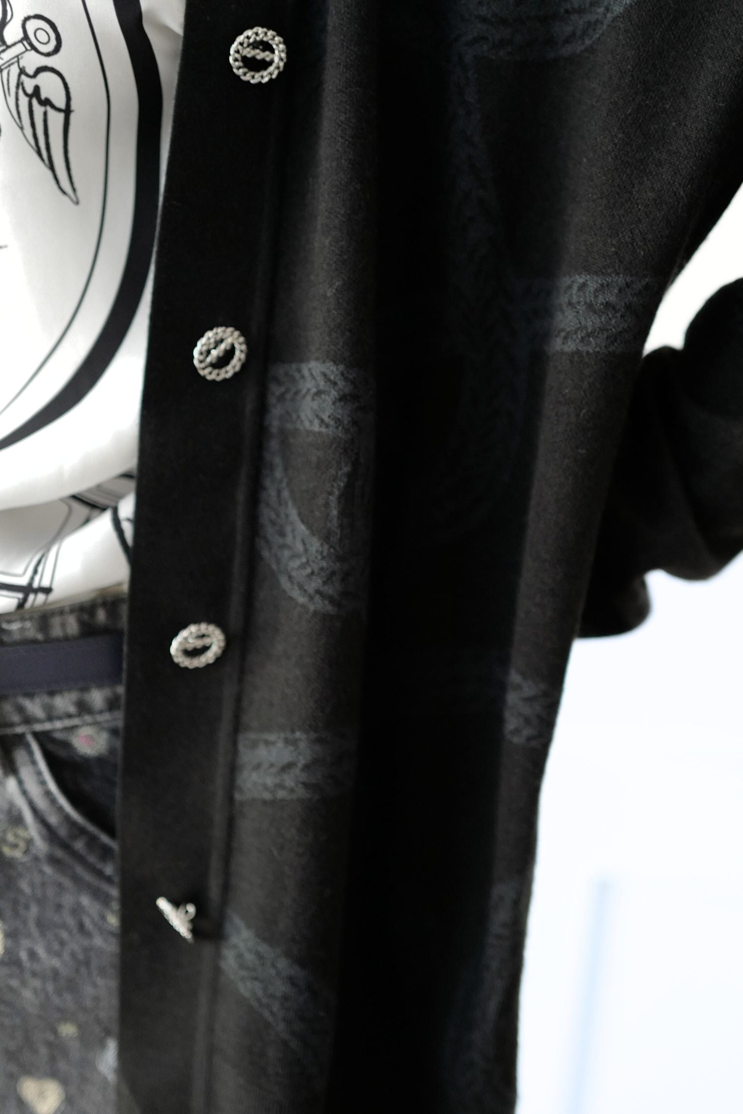 Hermès Palefroi Double Face Knit Cardigan Noir Cashmere Silk Size 36