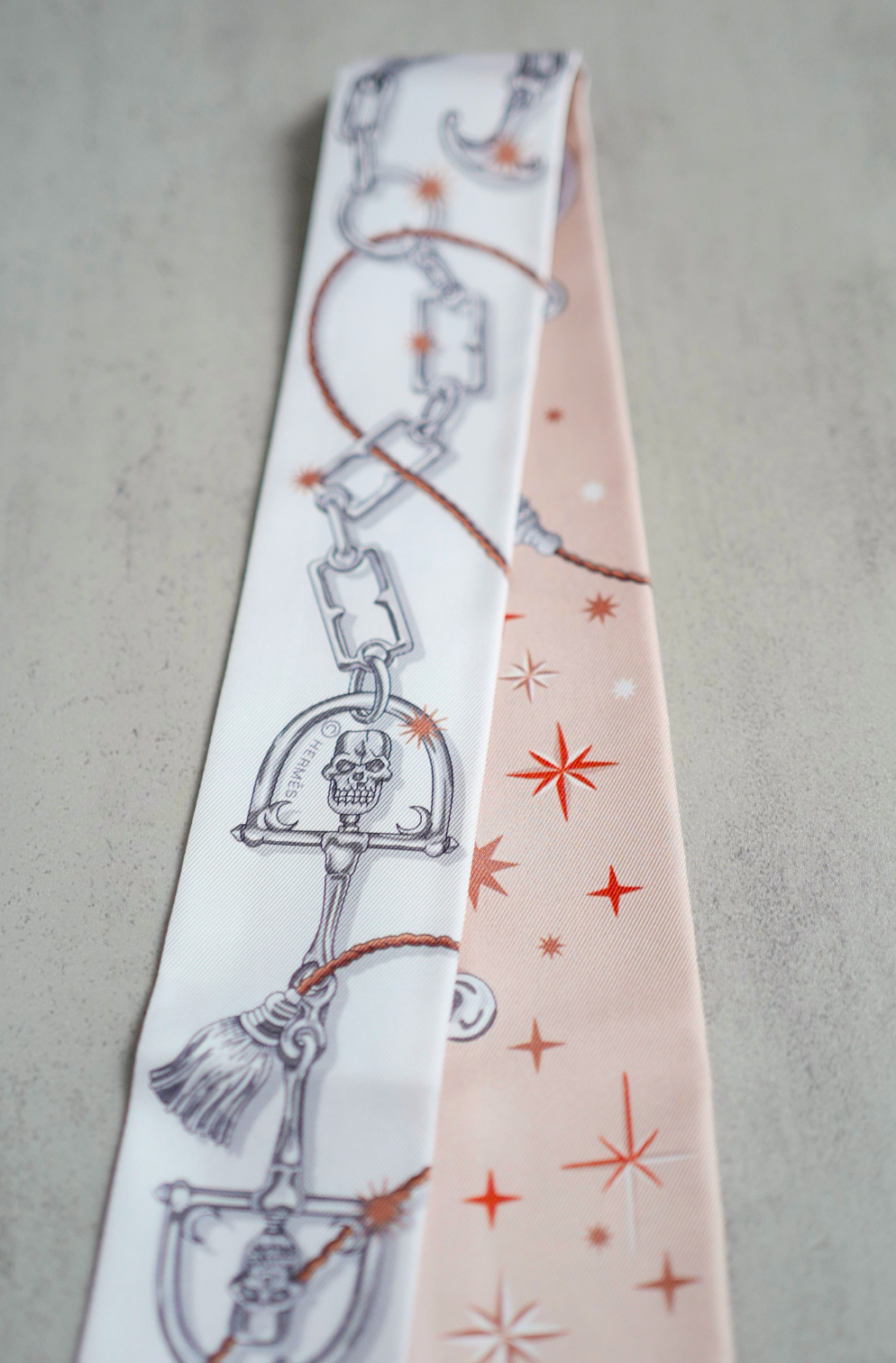 Hermès C’est La Fête Twilly Beige Rose / Caramel / Blanc