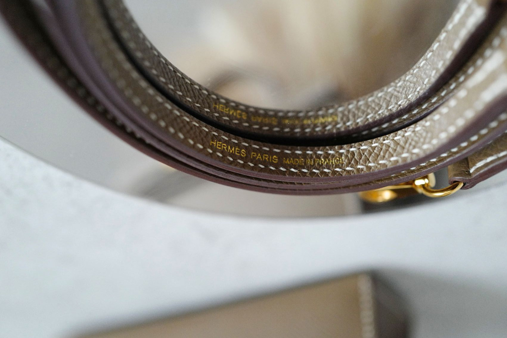 Hermès Mini Kelly Etoupe Epsom Leather Gold Hardware 2024 W Stamp