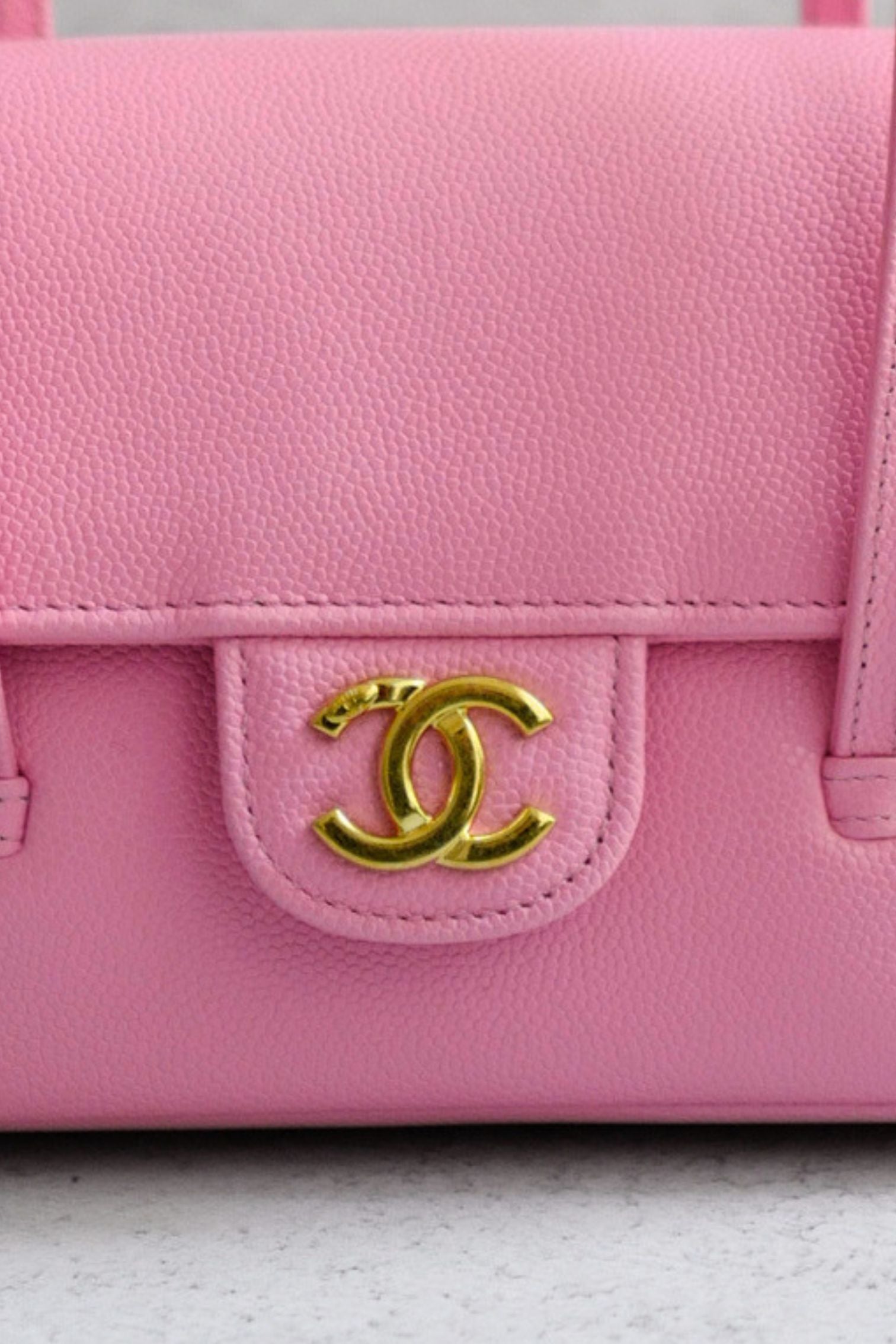 Chanel 26s Preppy Coco 17 Pink Grained Shiny Calfskin Gold Hardware