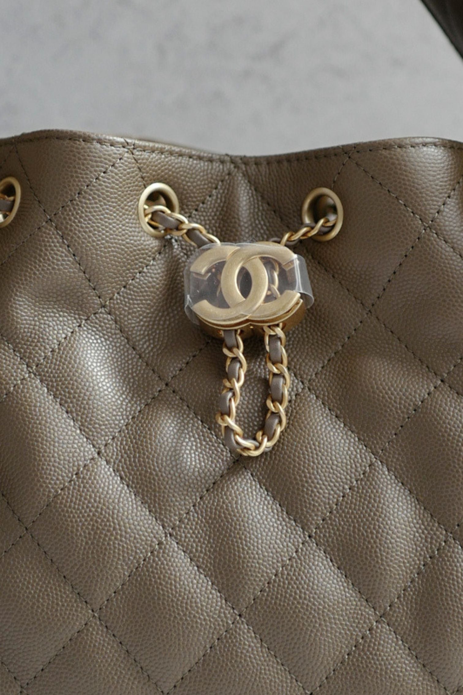 Chanel 26s Small Hobo Dark Khaki Grained Calfskin Gold Hardware