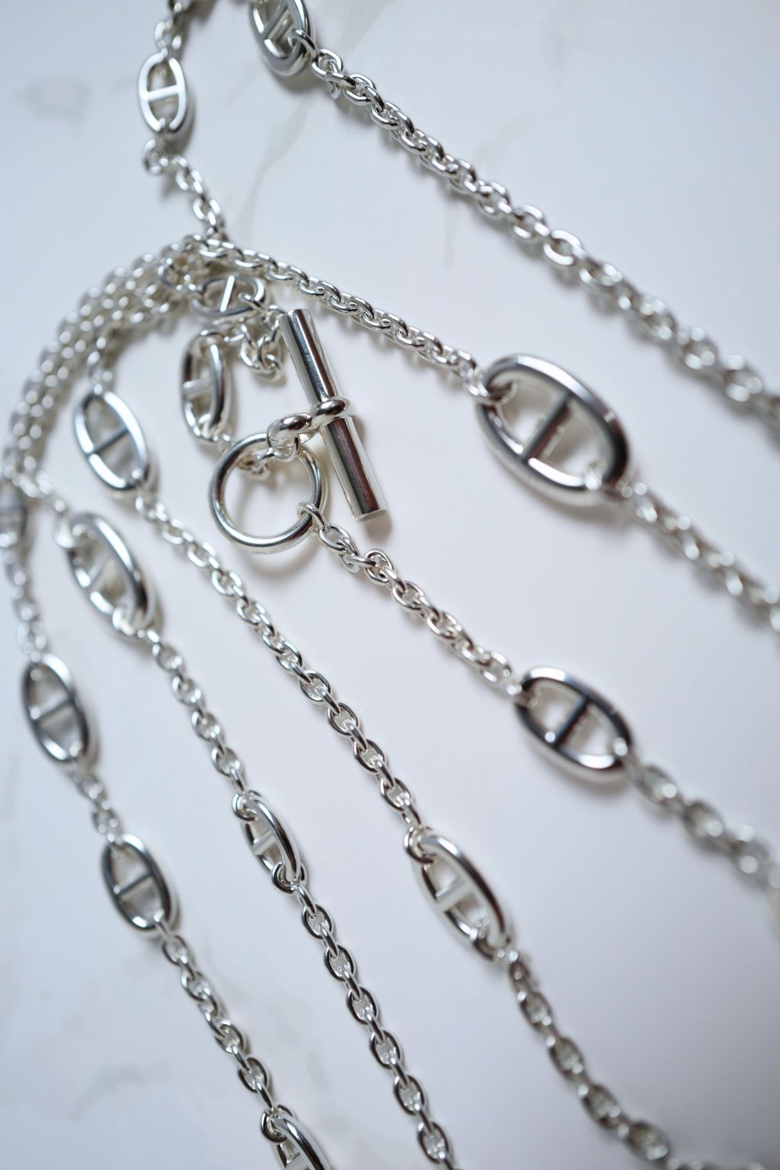 Hermès Farandole Long Necklace 160 Sterling Silver