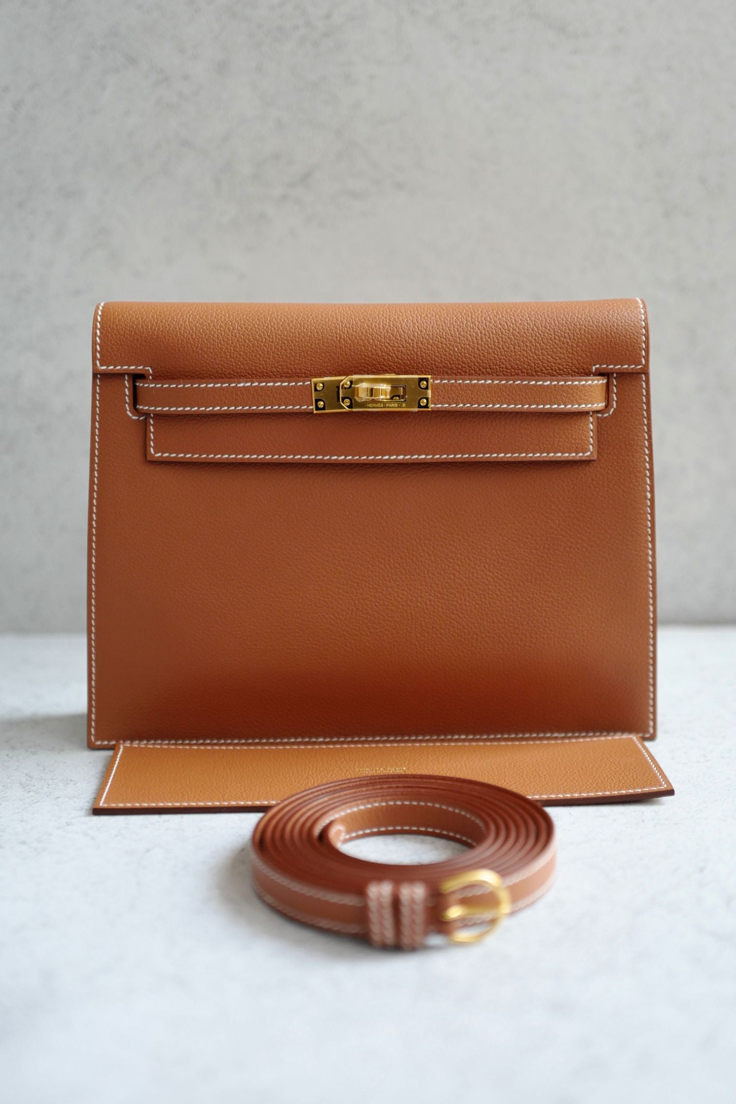 Hermès Kelly Danse Gold Evercolor Calfskin GHW stamp K