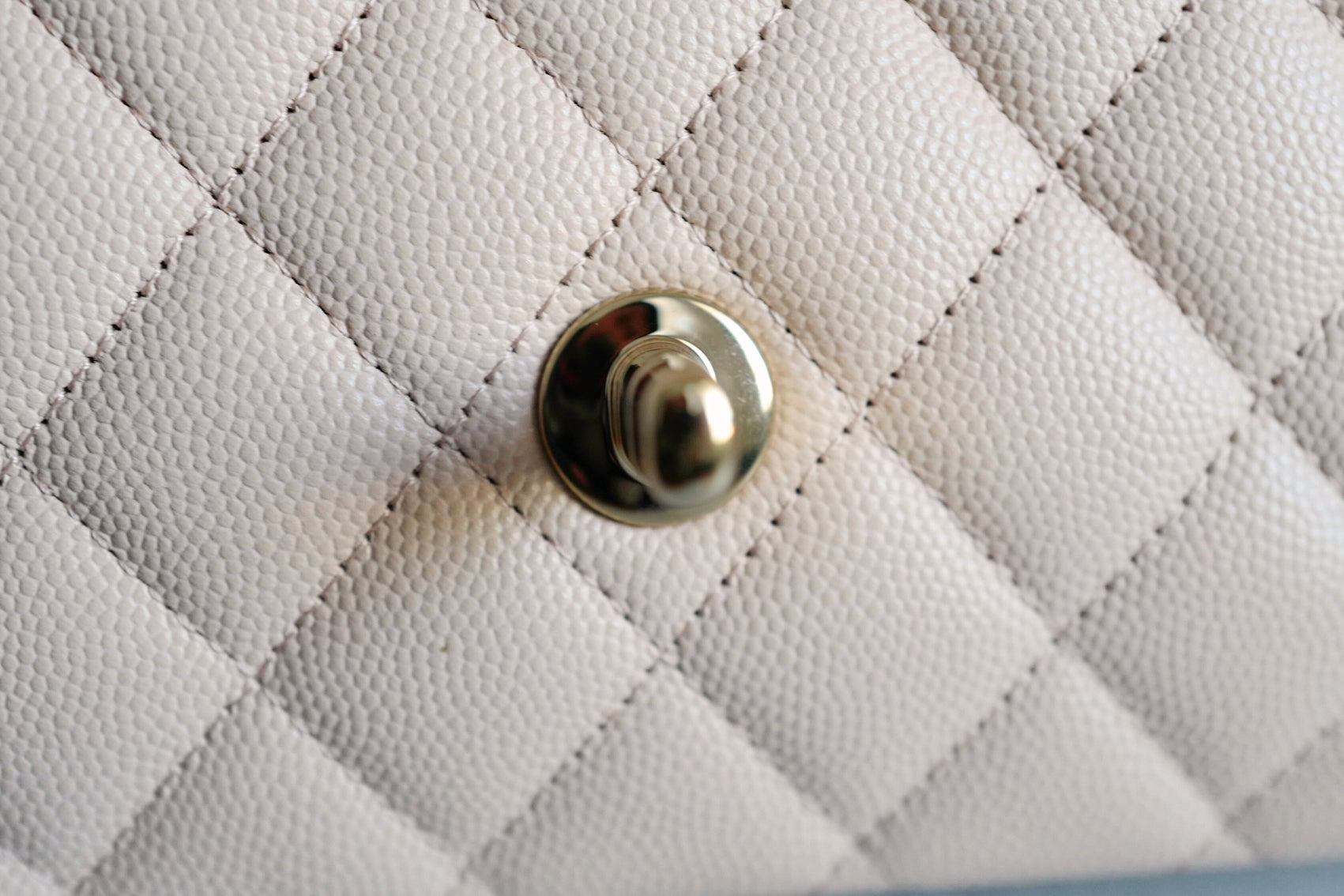 BNIB Chanel Medium Classic Double Flap Bag Beige Clair Grained  Gold Hardware