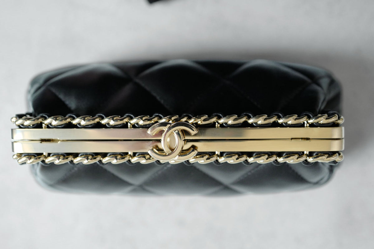 BNIB Chanel 24P Clutch On Chain Lambskin With CC Champagne Gold Hardware