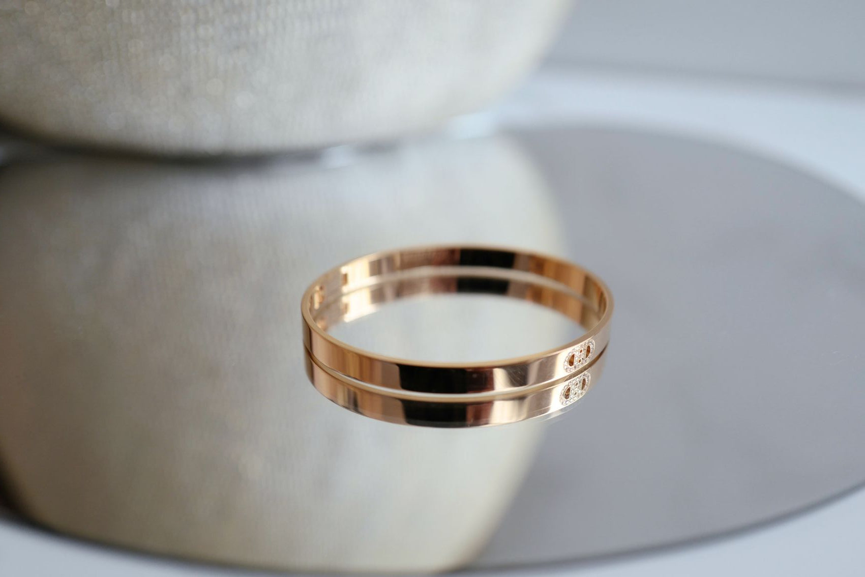 Hermès H d’Ancre Small Bracelet Rose Gold 18K SH