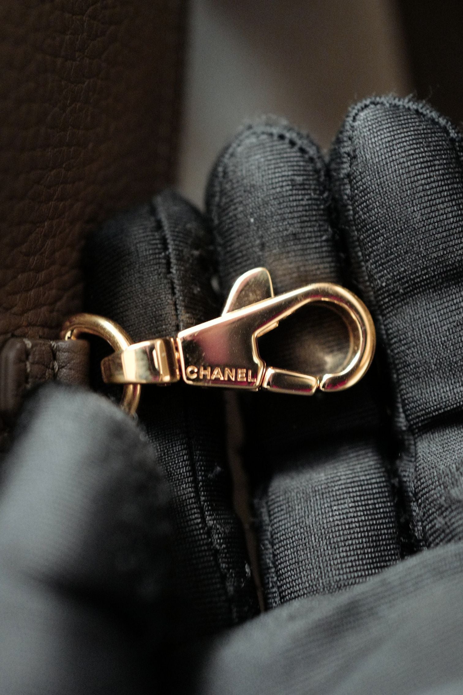Chanel 26S Small Shopping Bag Matthieu Blazy Baguette Dark Khaki Calfskin GHW
