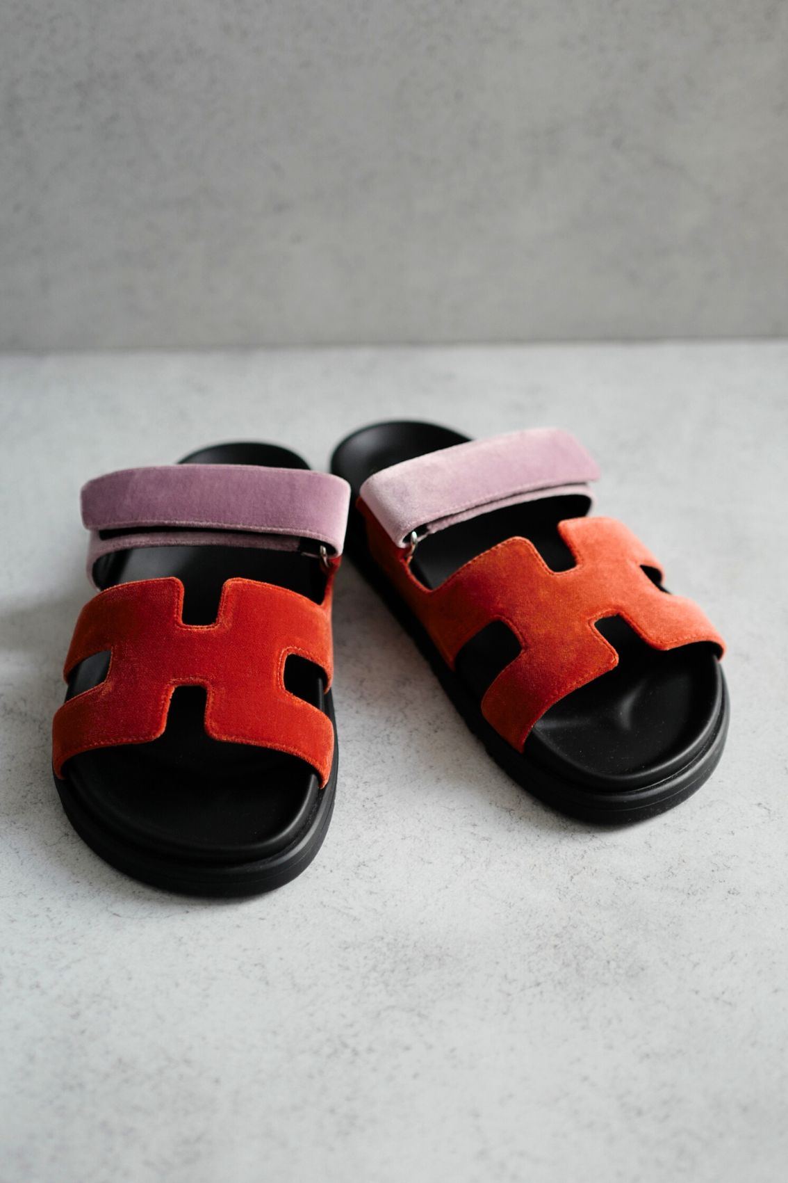 *BNIB* Hermes Women's Chypre Suede Goat Skin Orange Canyon/Bruyere Size 37.5