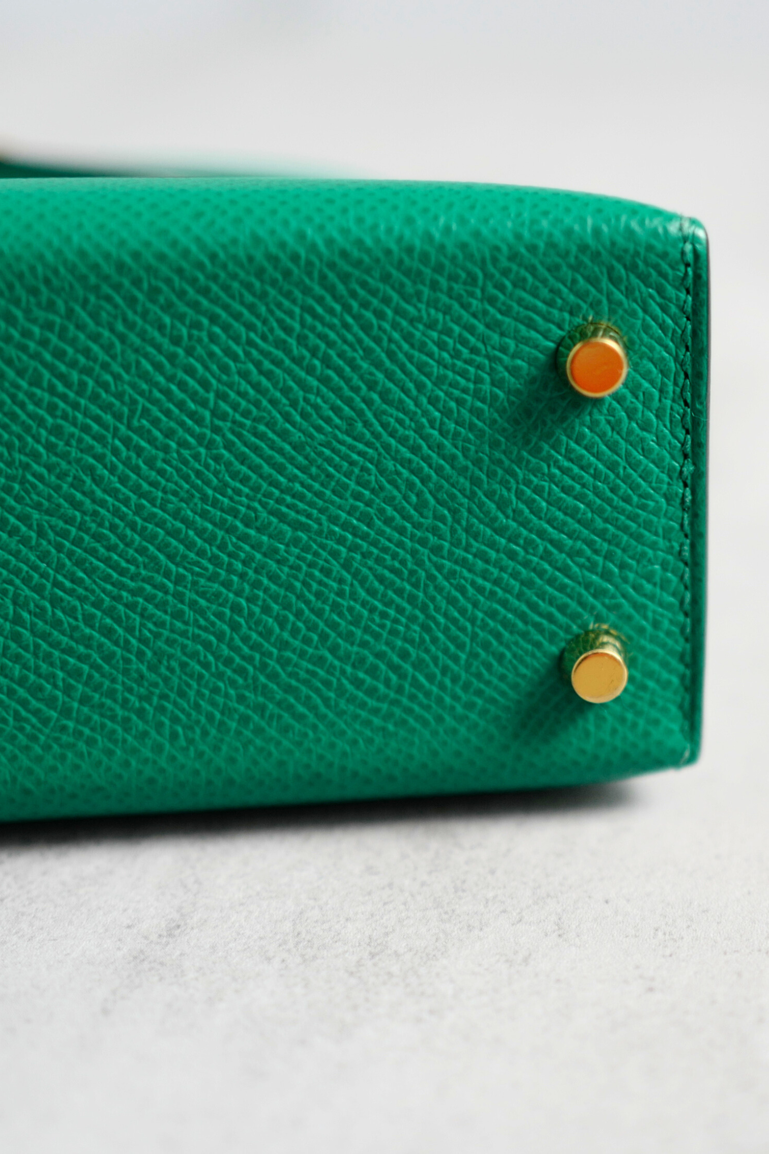 Hermès Mini Kelly 20 Vert Jade Epsom Leather Gold Hardware Z