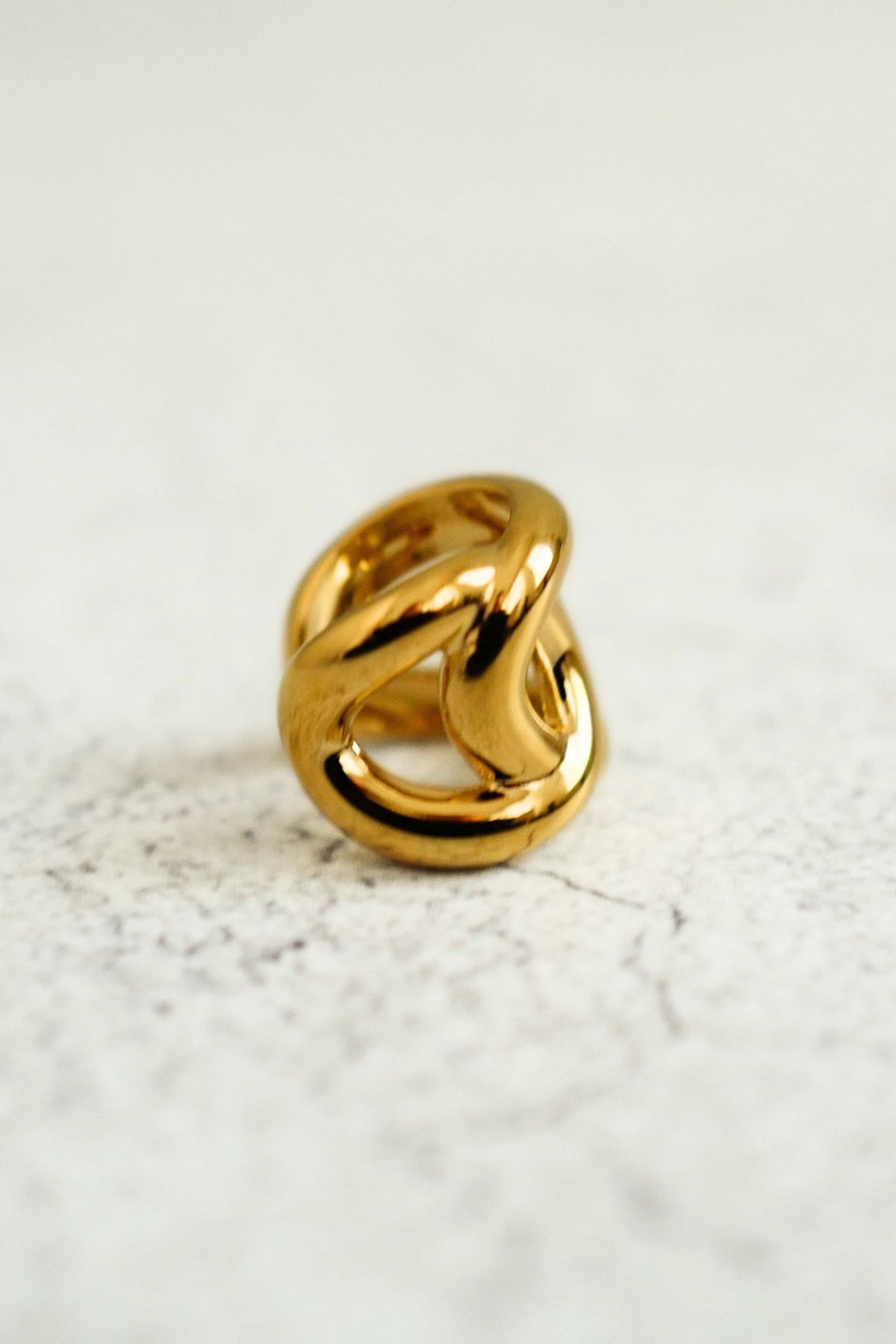 NEW Chanel 26K Ear Cuff Metal Gold Interlocking CC Logo Women Earring