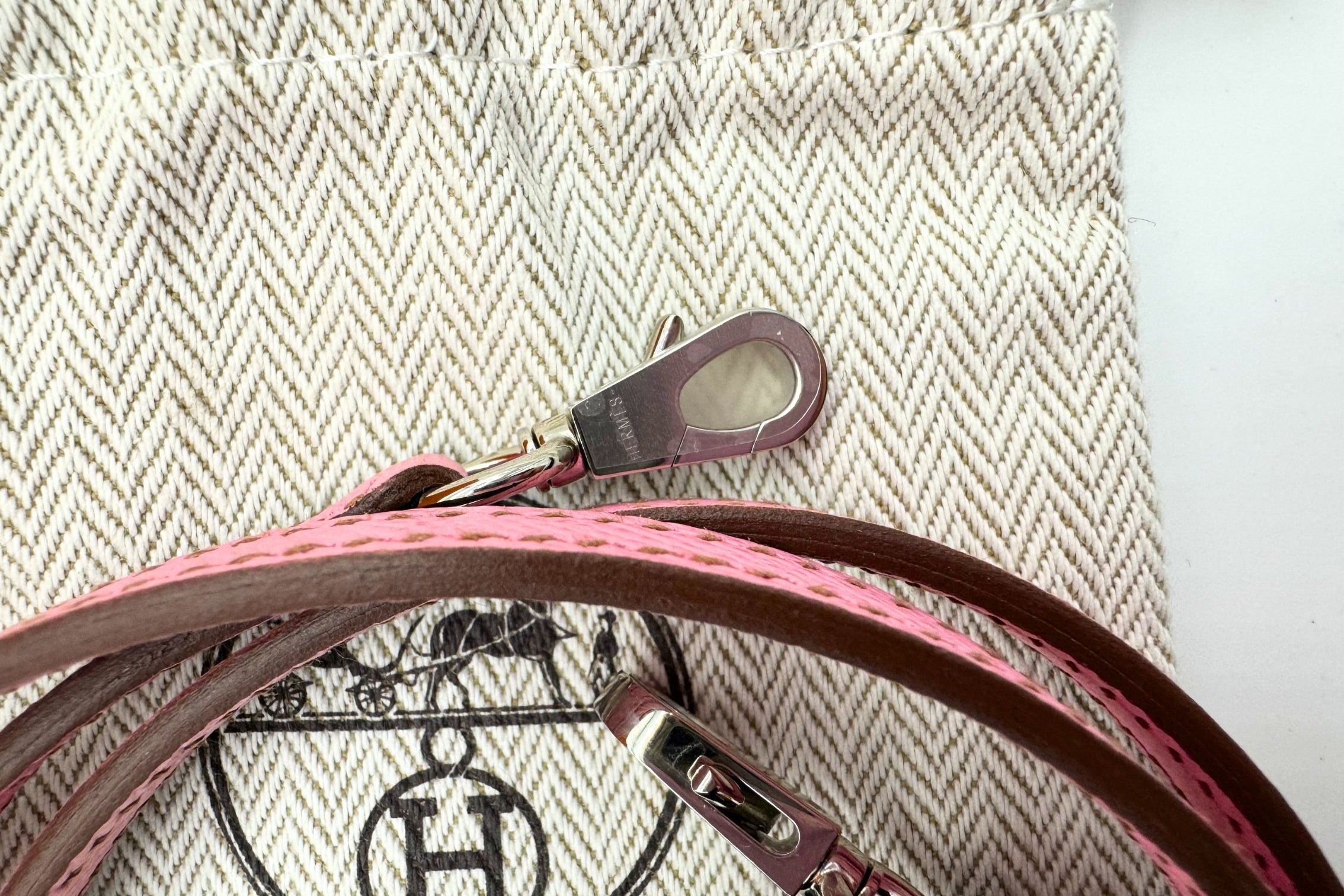 Hermes Mini Kelly 5P Bubblegum Pink Epsom Leather Palladium Hardware