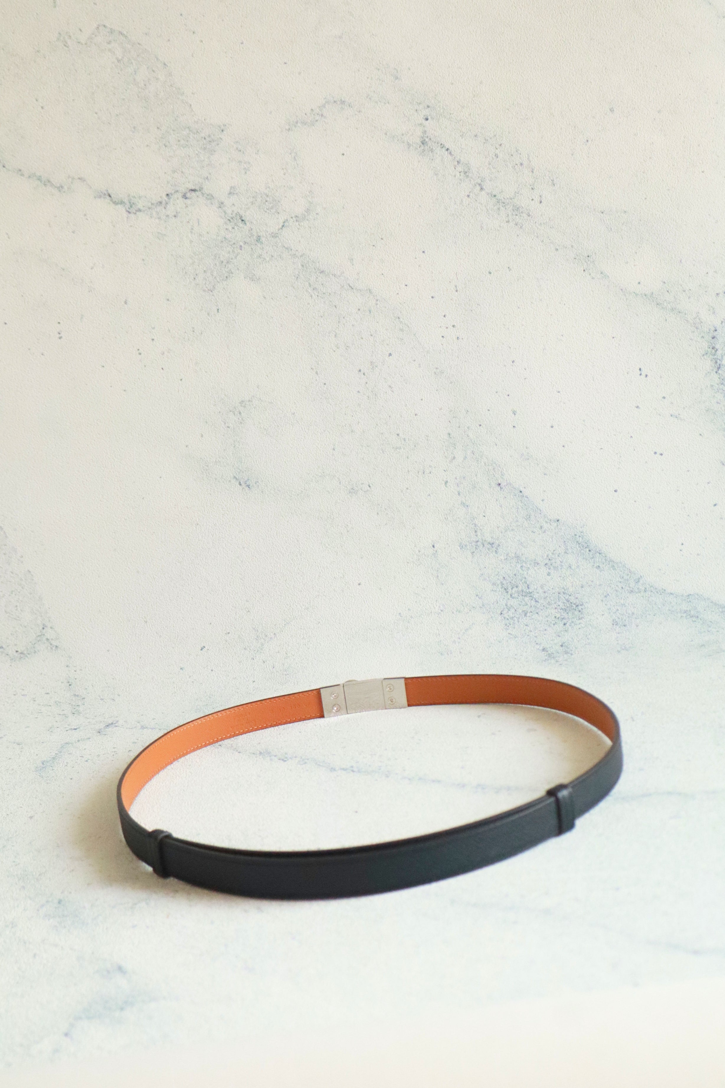 BNIB Hermes Rivale 18 Belt Epsom in Noir Palladium Hardware 2026