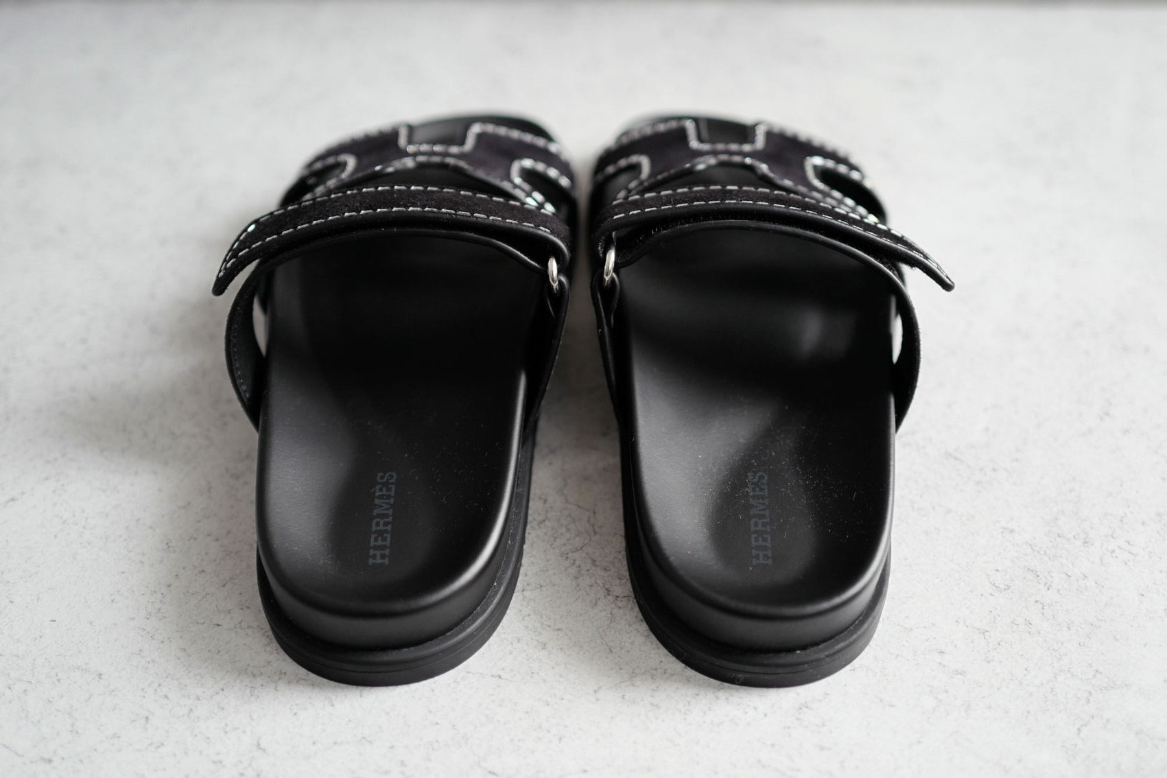 *BNIB* Hermes Womens Chypre Noir with Rhinestone Detail Calfskin Suede Size 37