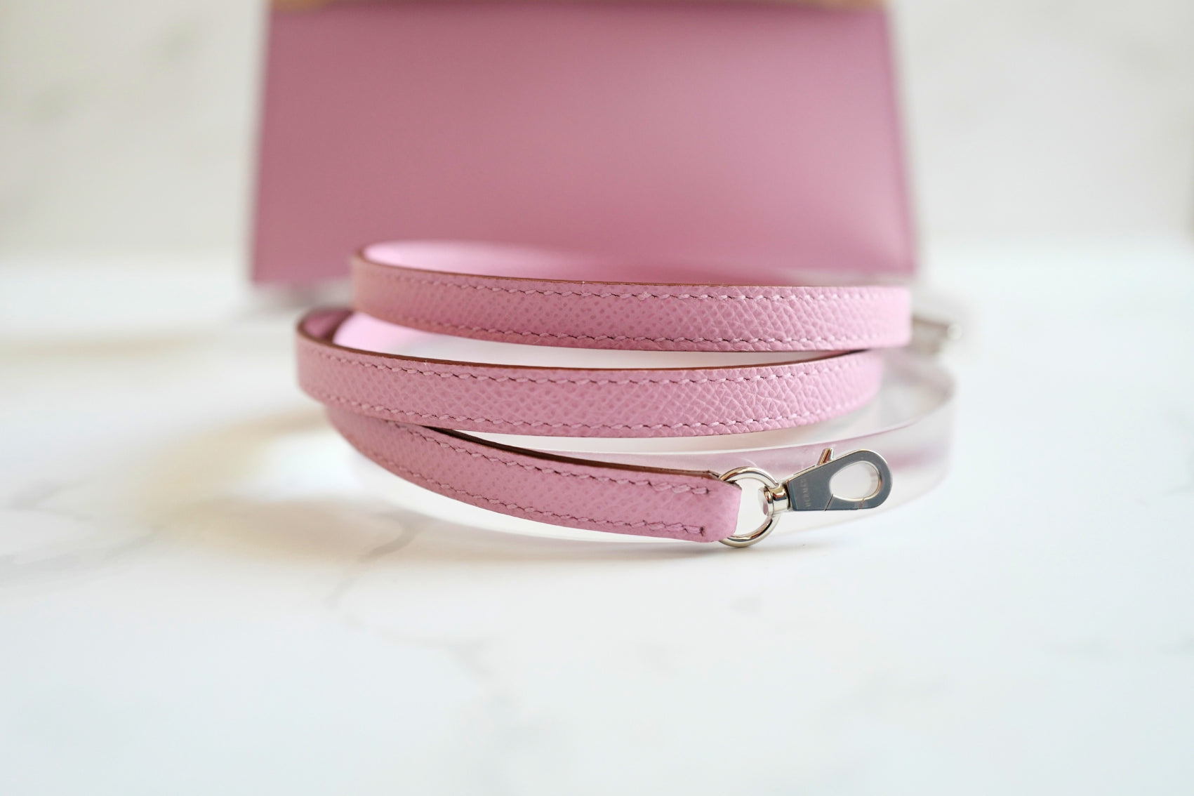 Hermès Mini Kelly Mauve Sylvestre Epsom Leather Palladium Hardware K Stamp