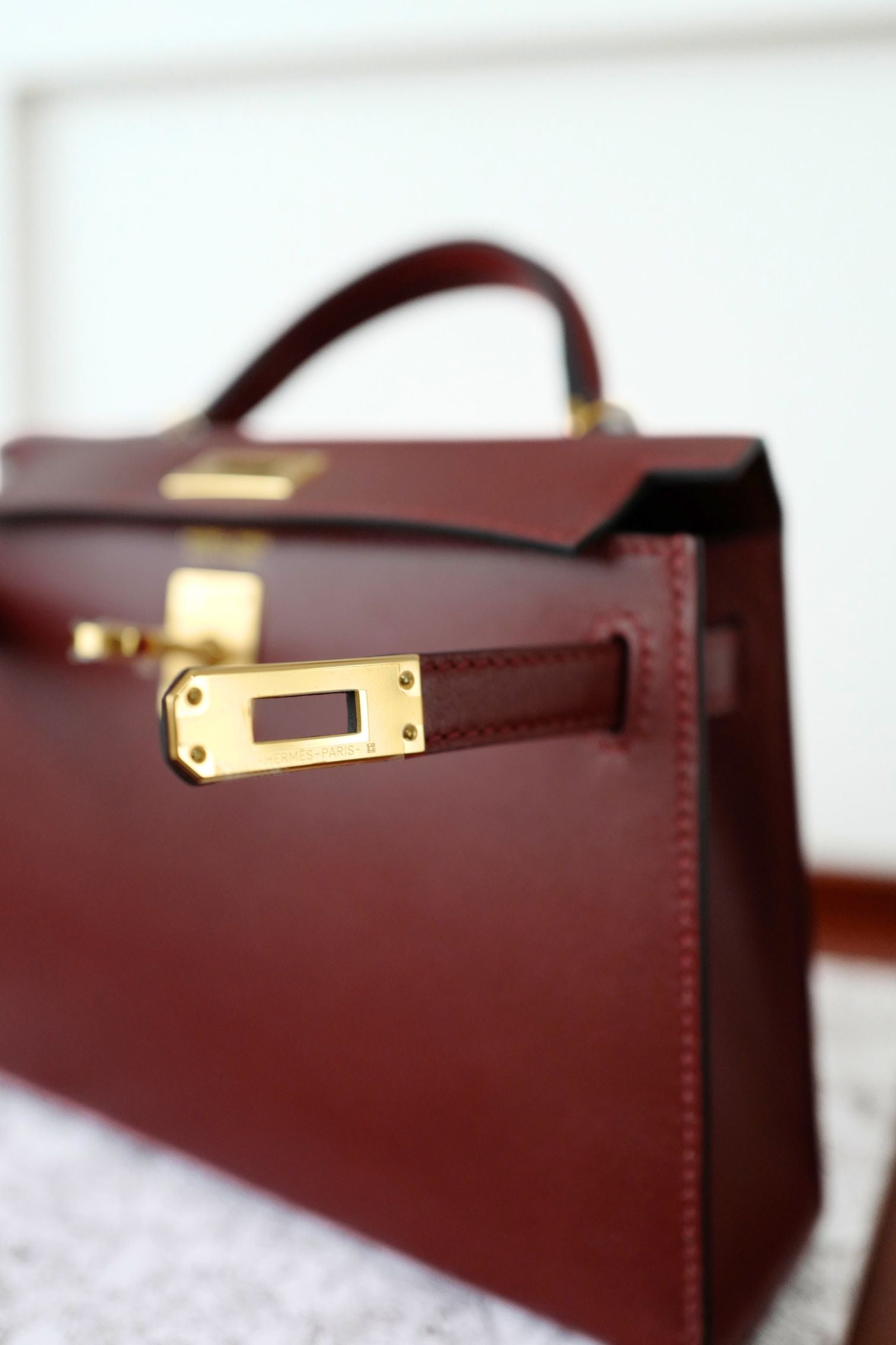 BNIB Hermès Mini Kelly 20 Rouge H Box Calf Leather Gold Hardware K Stamp 2025
