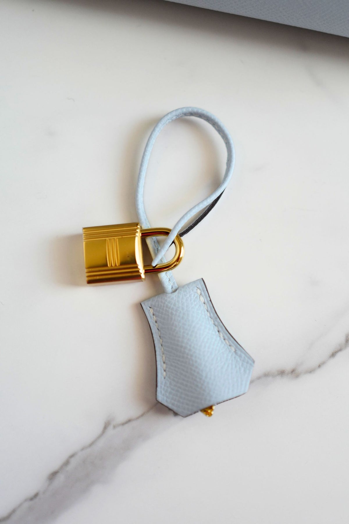 Hermes Kelly 25 Bleu Brume Epsom Sellier Gold Hardware