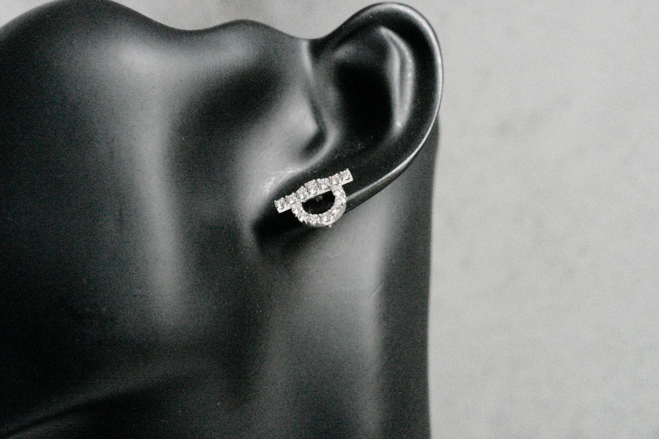 Hermès Finesse Earrings 18K White Gold 34 Diamonds