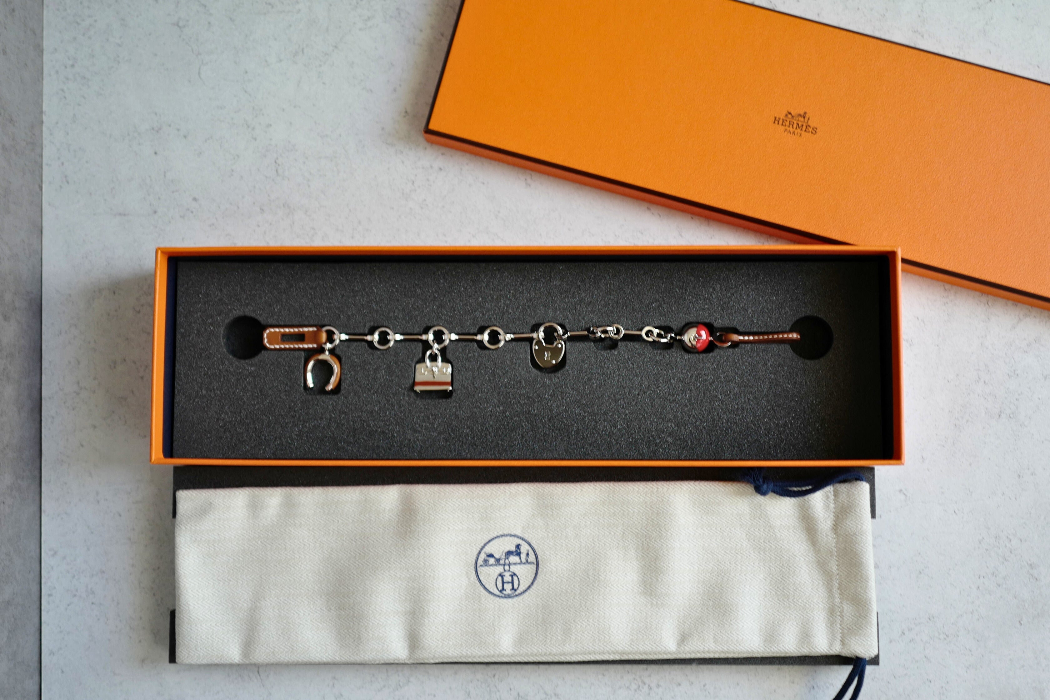 Hermès Bijou Birkin N°1 Charm Fauve/Rouge Metal and Barenia Calfskin