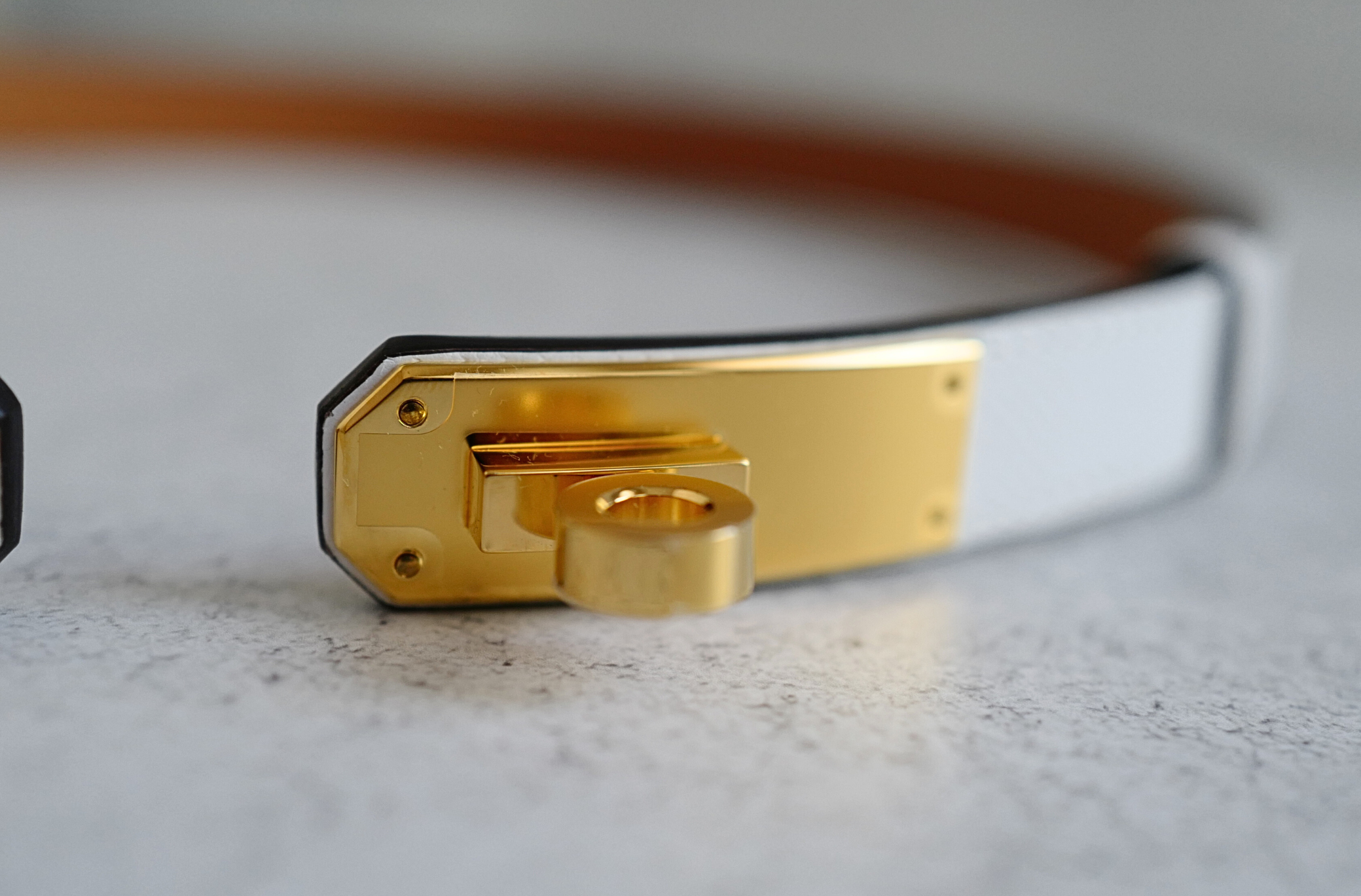 BNIB Hermès Kelly 18 Belt Epsom in White (Blanc) Gold Hardware 2025