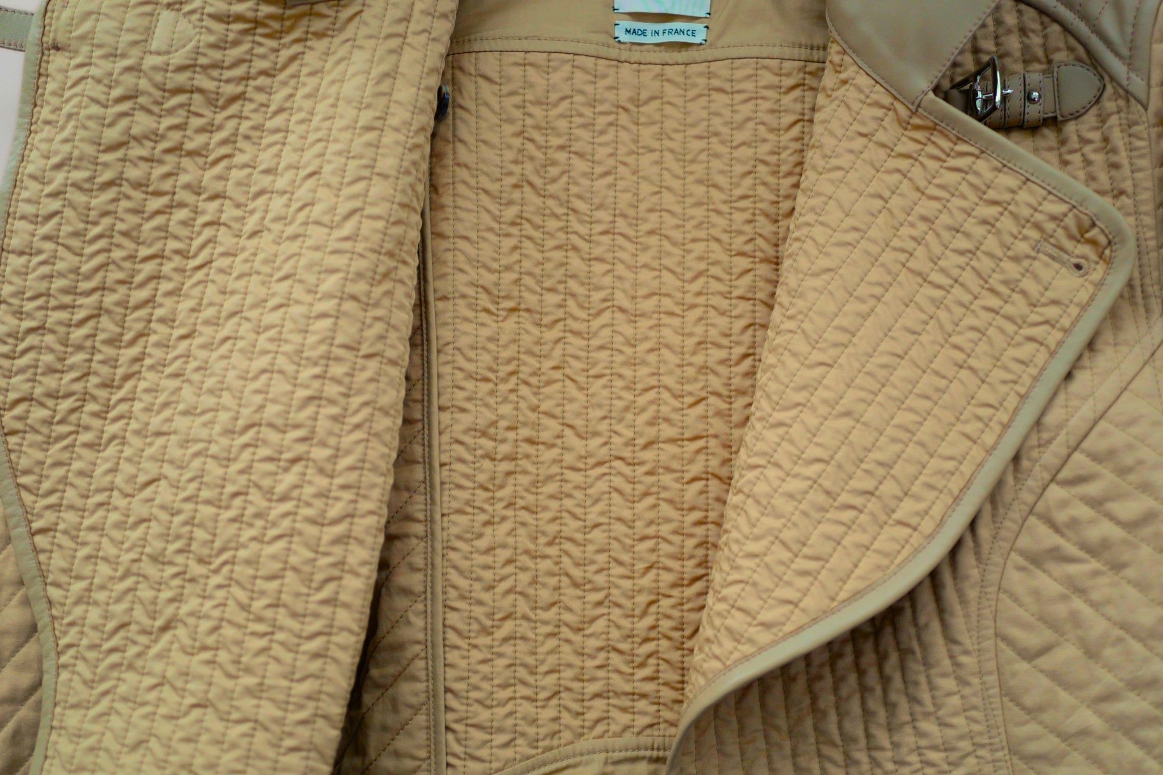 NEW Hermès Quilted Outdoor Jacket Beige Cajou size 36