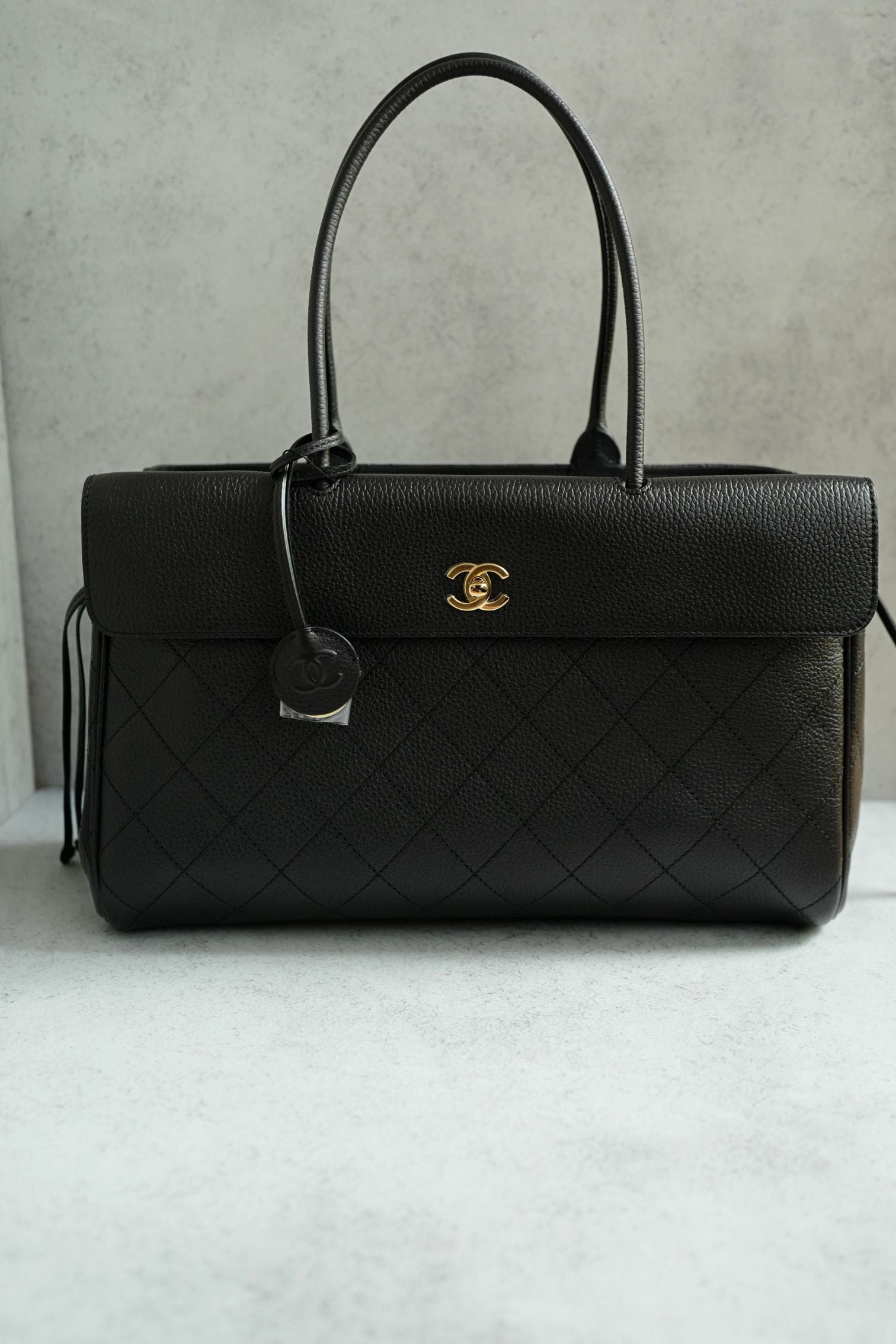 Chanel 26S Shopping Bag 38 "Matthieu Blazy's" Black Grained Calfskin Gold HW