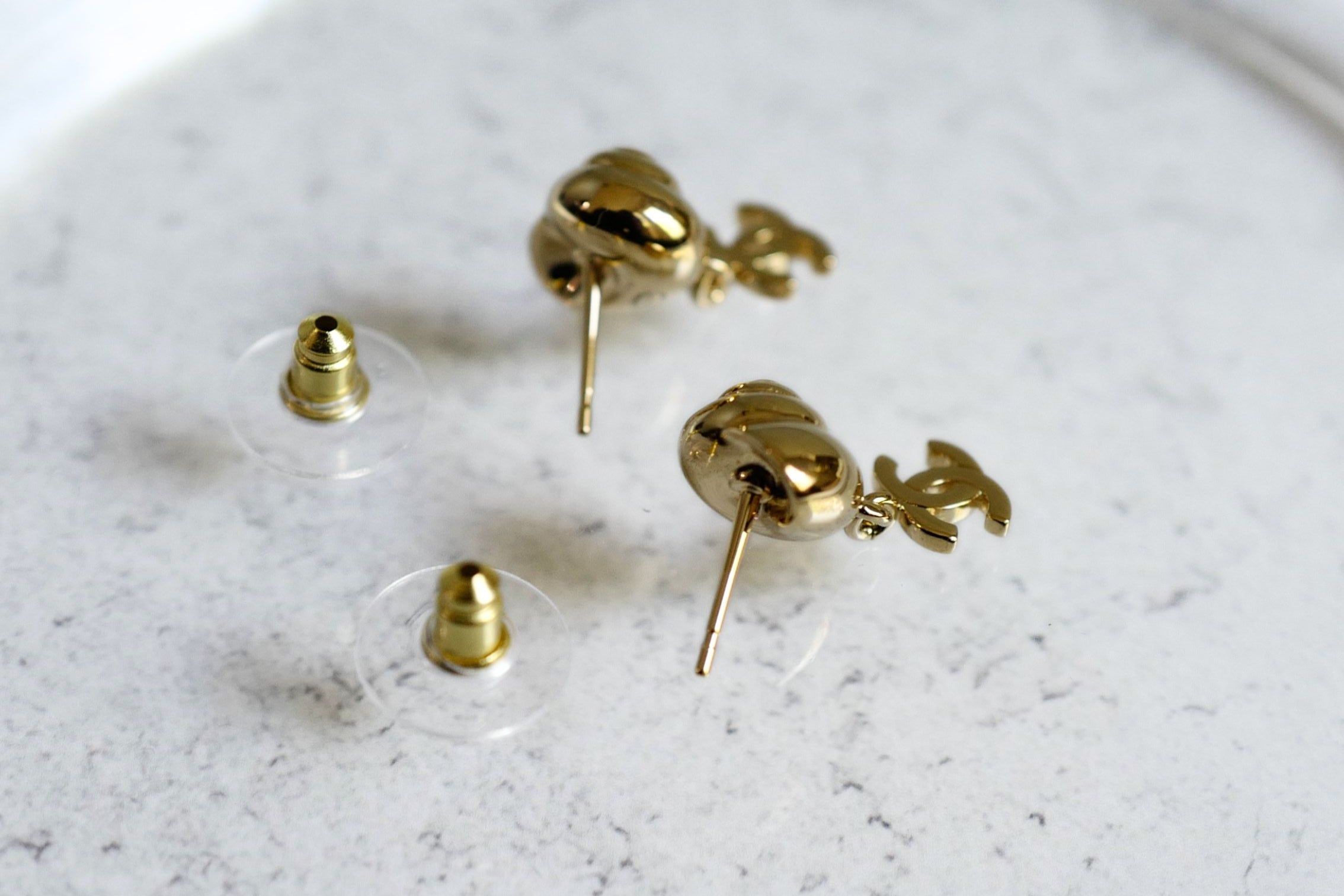 Chanel 26M Coco Beach Pendant Earrings Metal Gold