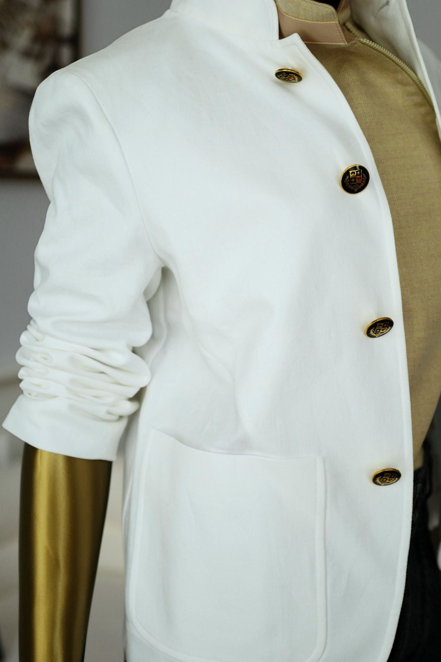 New Loro Piana Spagna Mini Jacket Linen White size 40