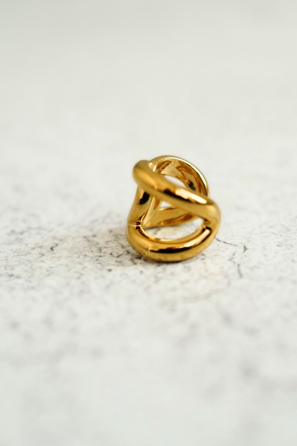 NEW Chanel 26K Ear Cuff Metal Gold Interlocking CC Logo Women Earring