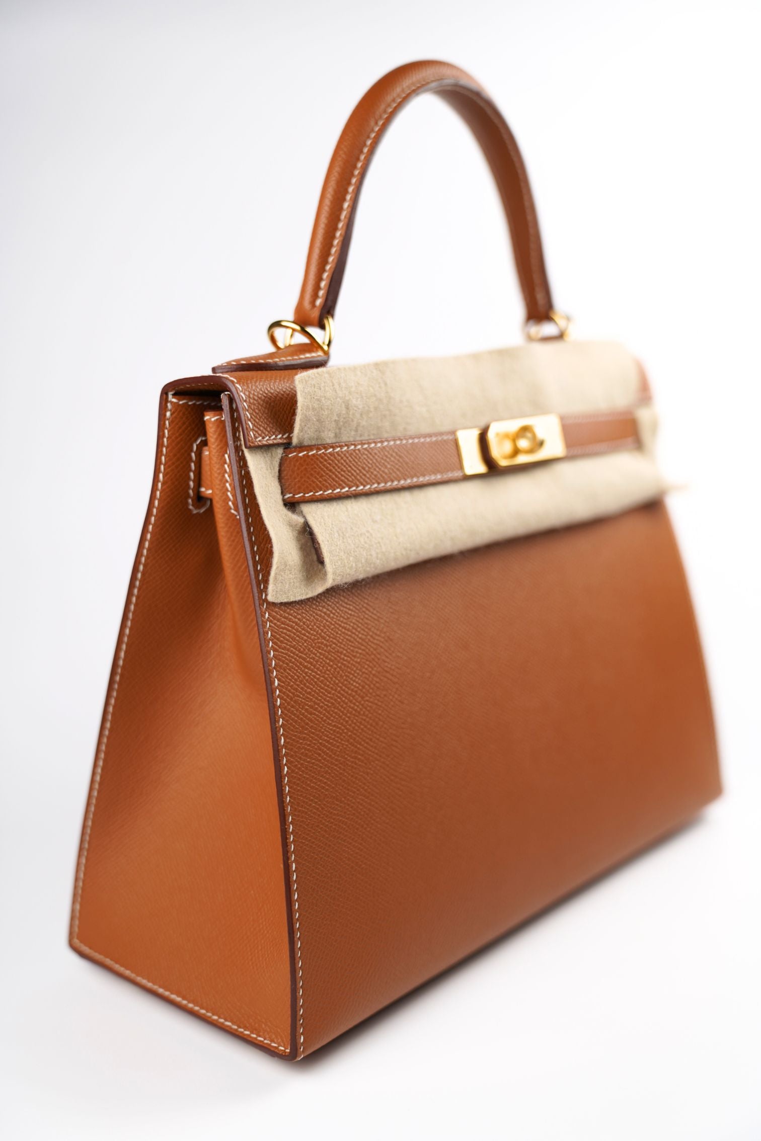 NEW Hermes Kelly 25 Gold Epsom Sellier Gold Hardware
