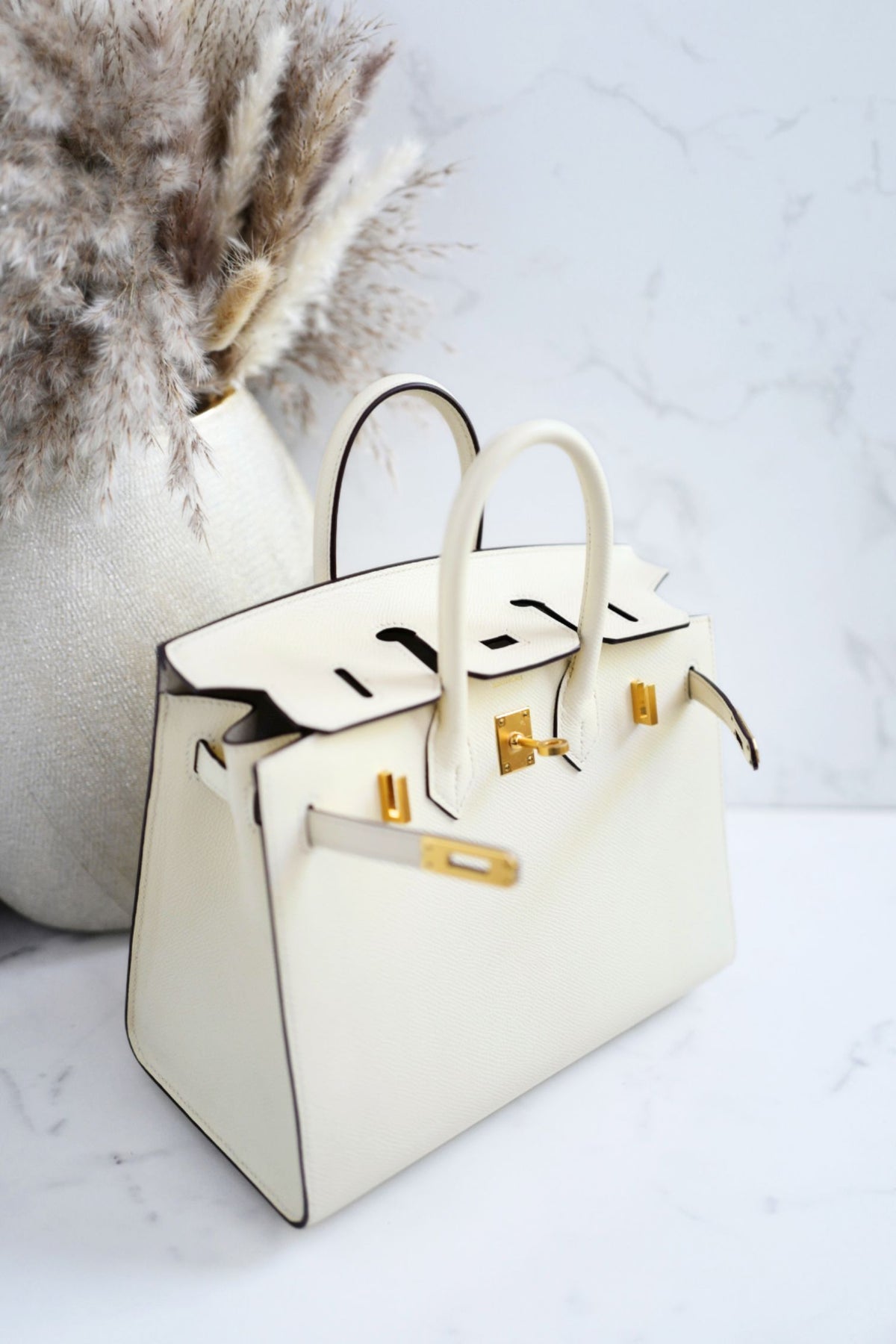 Hermes Birkin 25 Nata Epsom Sellier Gold Hardware