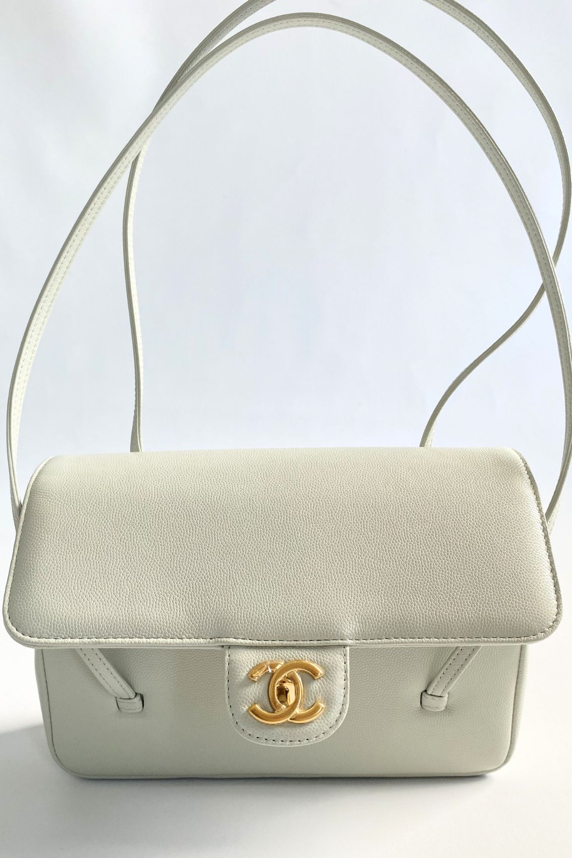 Chanel 26s Preppy Coco 22 Small Light Green Grained Shiny Calfskin GHW