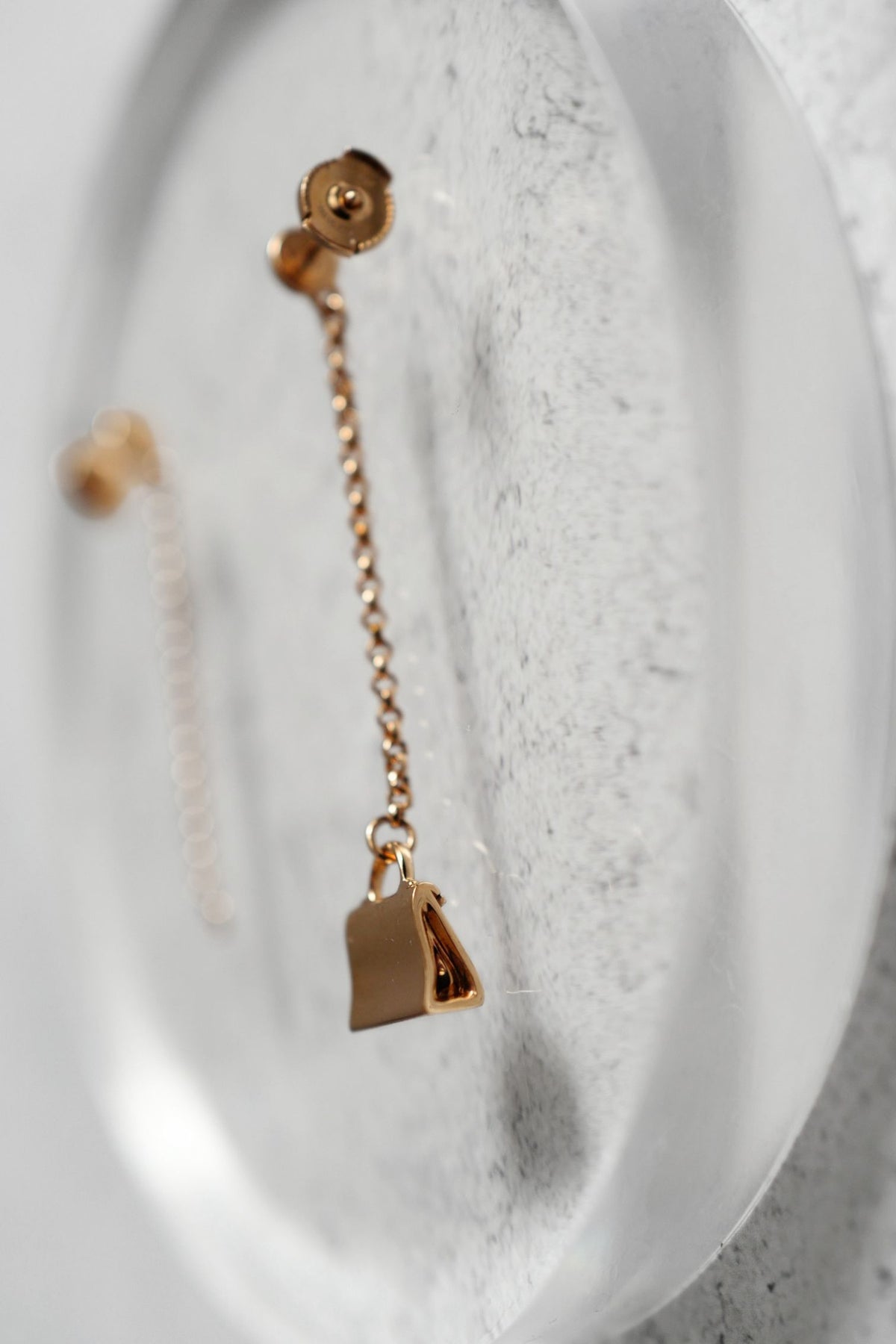 Hermes 18K Chaine Amulette Kelly Diamonds Rose Gold Ear Studs Earrings BNIB $10K