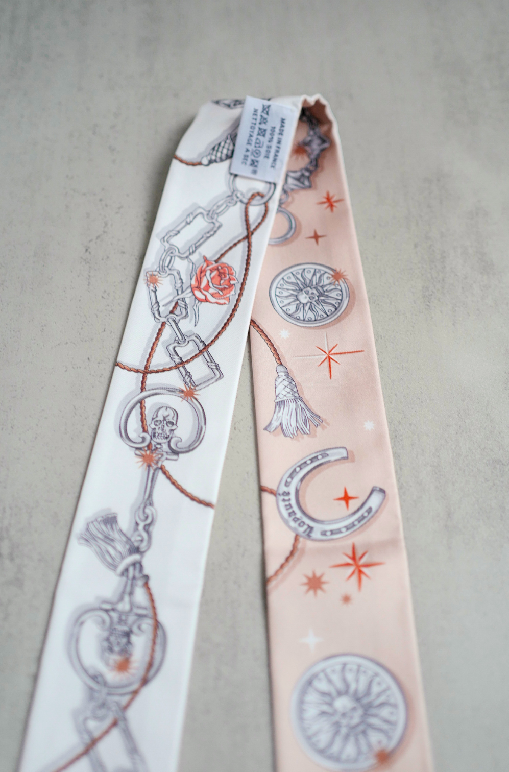 Hermès C’est La Fête Twilly Beige Rose / Caramel / Blanc