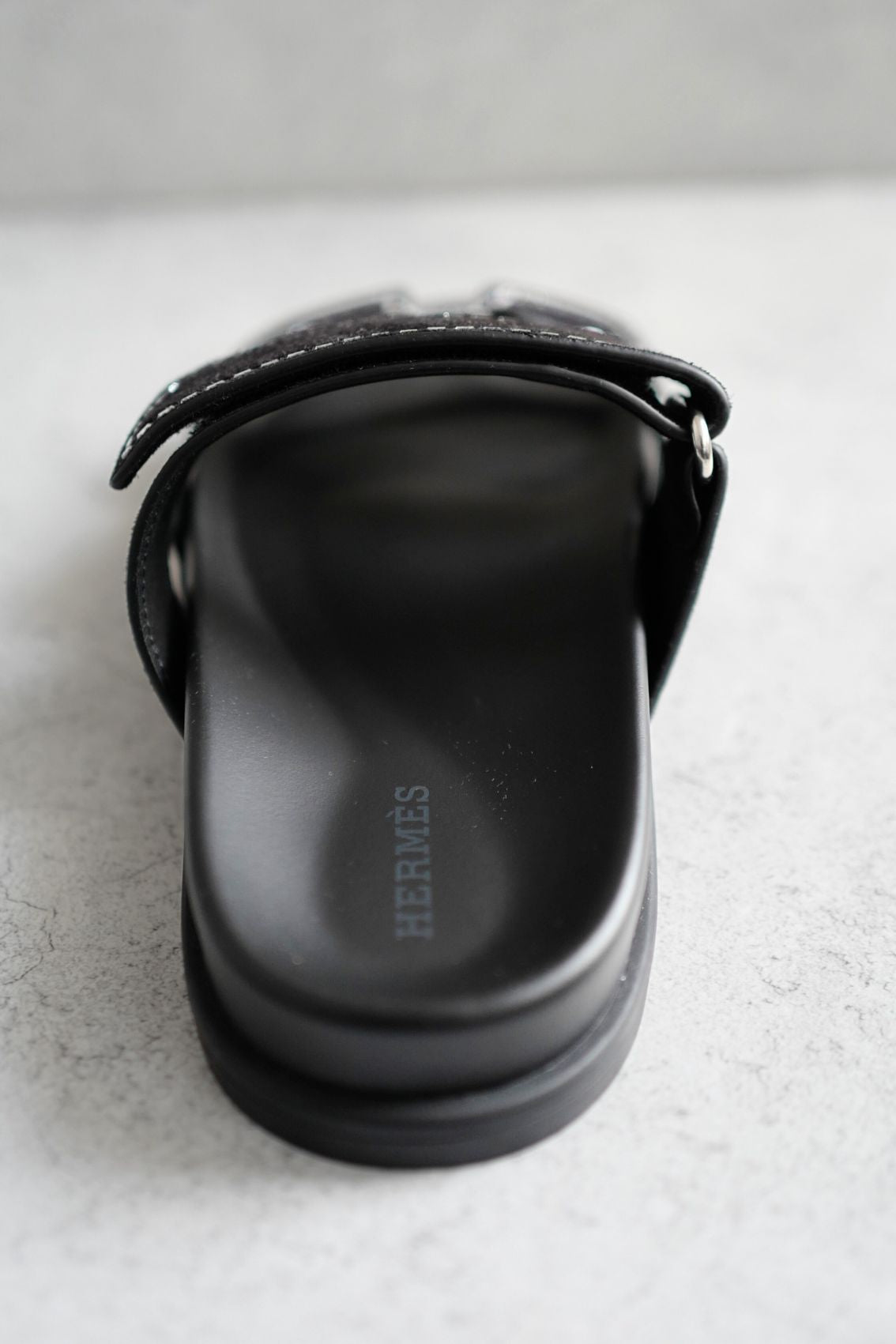 *BNIB* Hermes Womens Chypre Noir with Rhinestone Detail Calfskin Suede Size 37