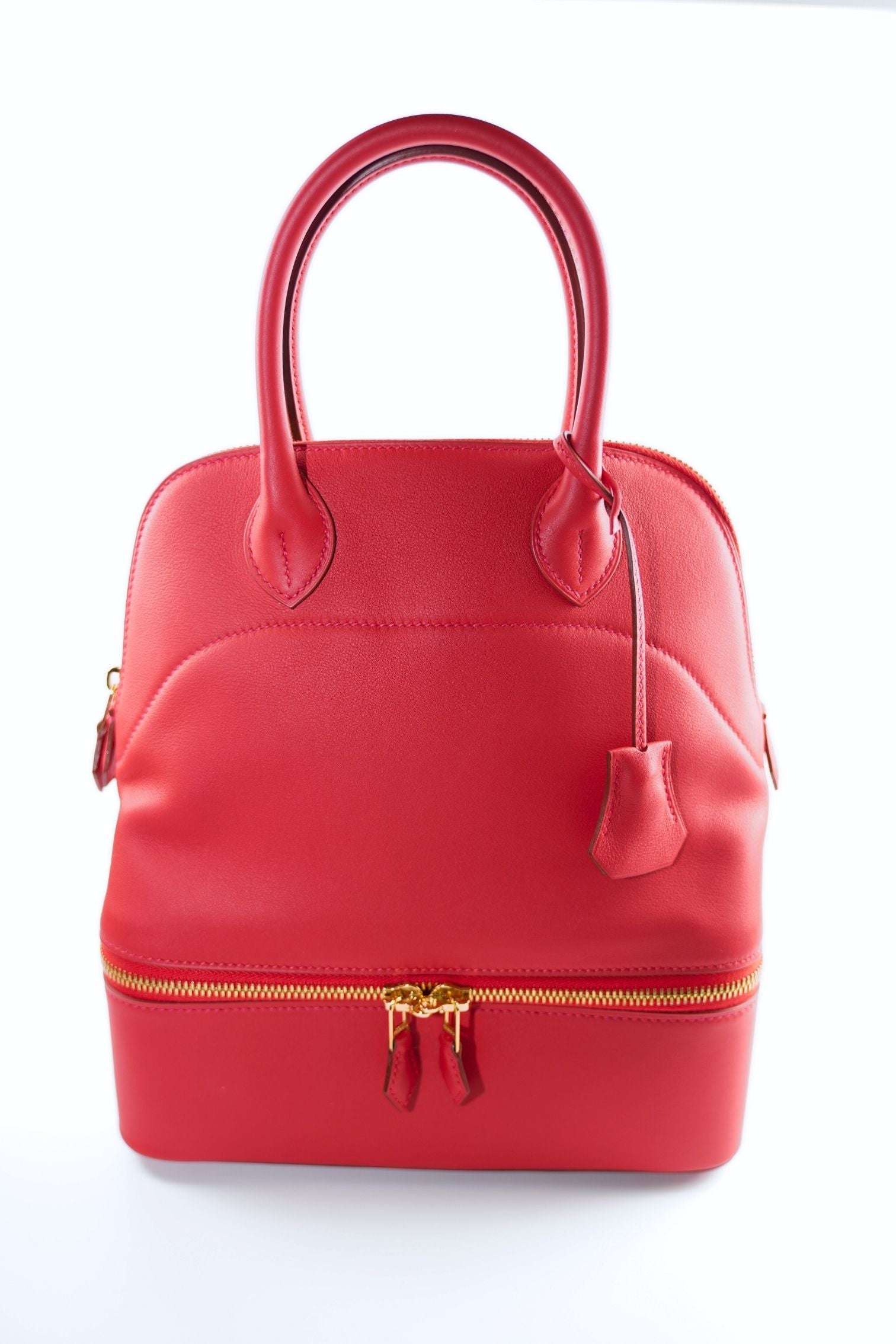 Hermès Bolide Secret in Vermillion Red Swift Leather Gold Hardware T Stamp