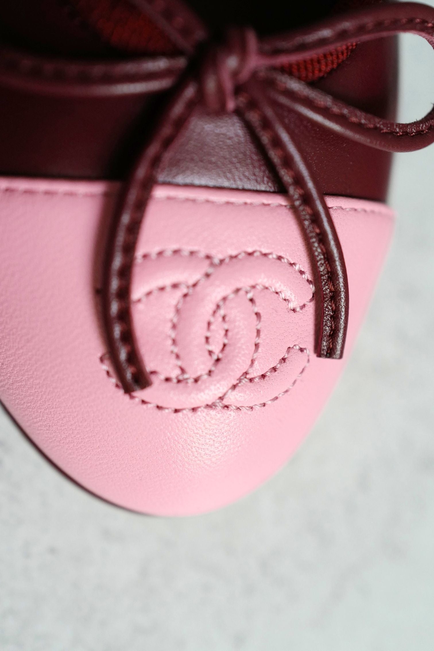 Chanel 26S Matthieu Blazy's Ballet Flats Burgundy Pink Lambskin Size 36C