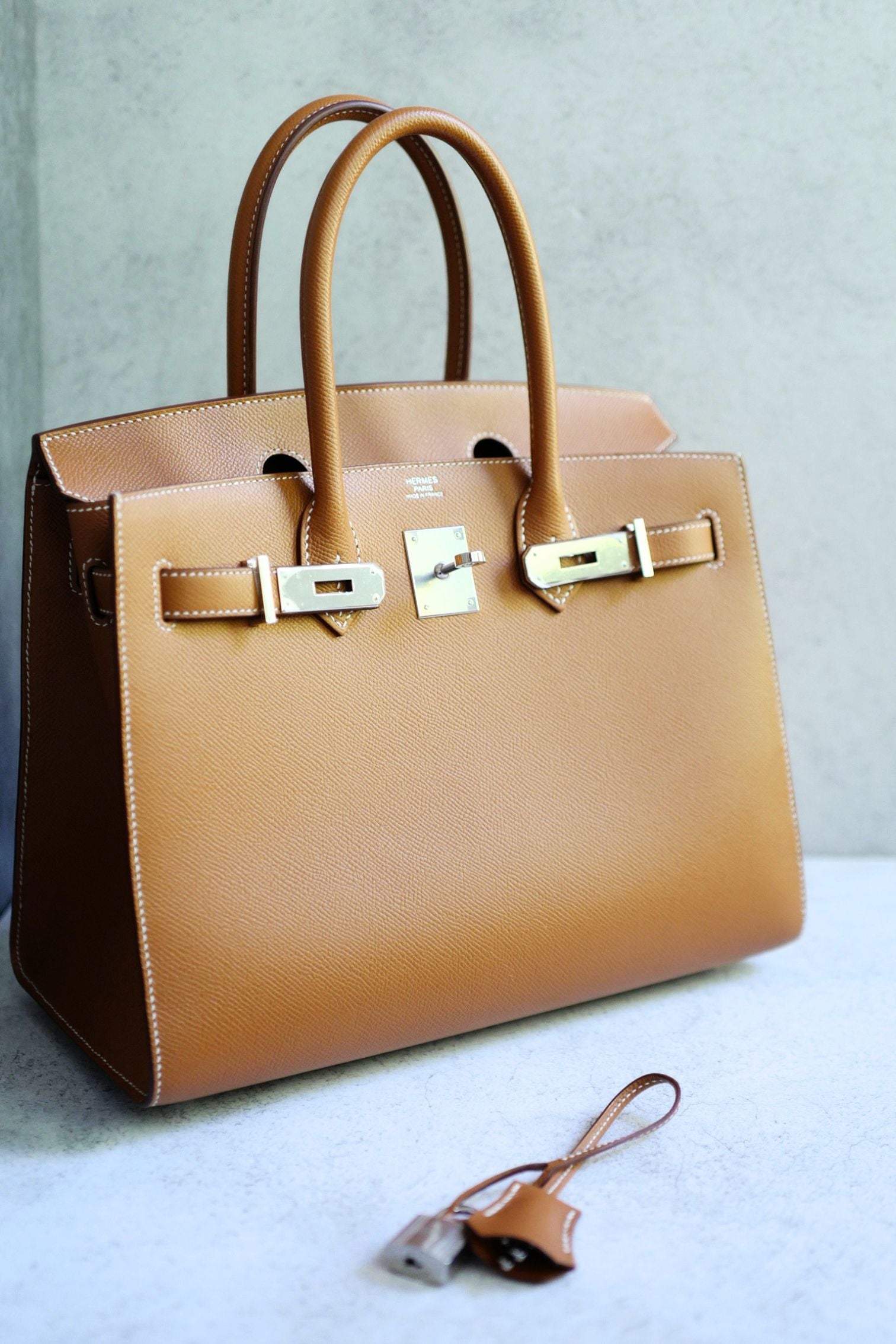 Hermès Birkin 30 Gold Epsom Sellier Palladium Hardware Z Stamp